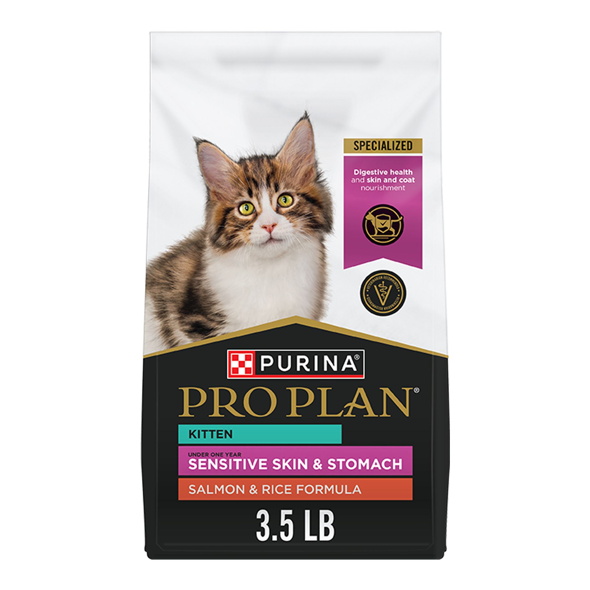 Purina Pro Plan Sensitive Skin and Stomach Kitten Food - Salmon, Size: 3.5 lb | PetSmart