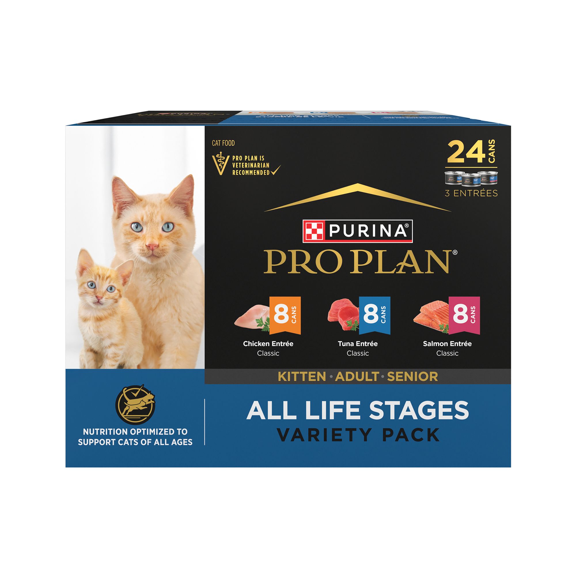 Purina Pro Plan Cat - All Life Stages, Pate, Variety Pack, 24 CT, 72 OZ, Size: Count | PetSmart Salmon