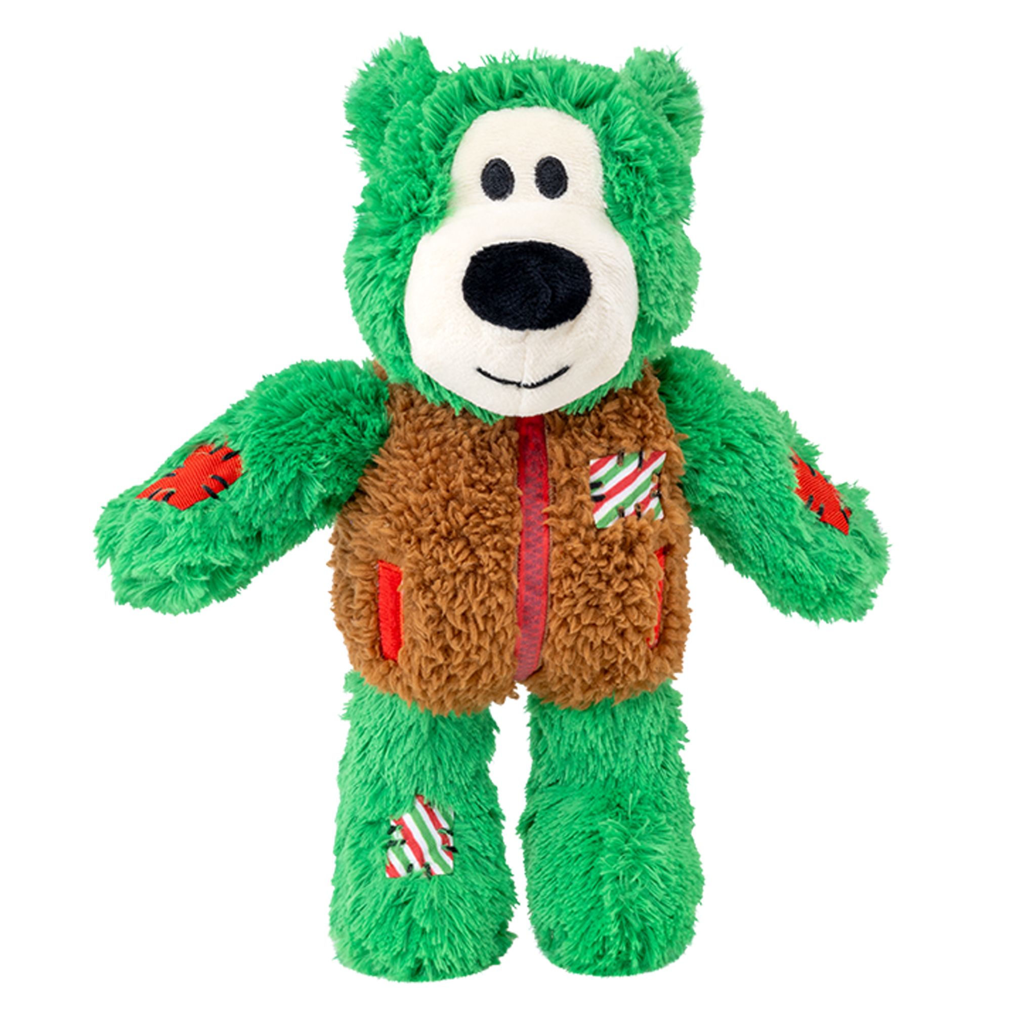 KONG Holiday Wild Knots Fleece Vest Bear Dog Toy in Green, Size: Large | PetSmart