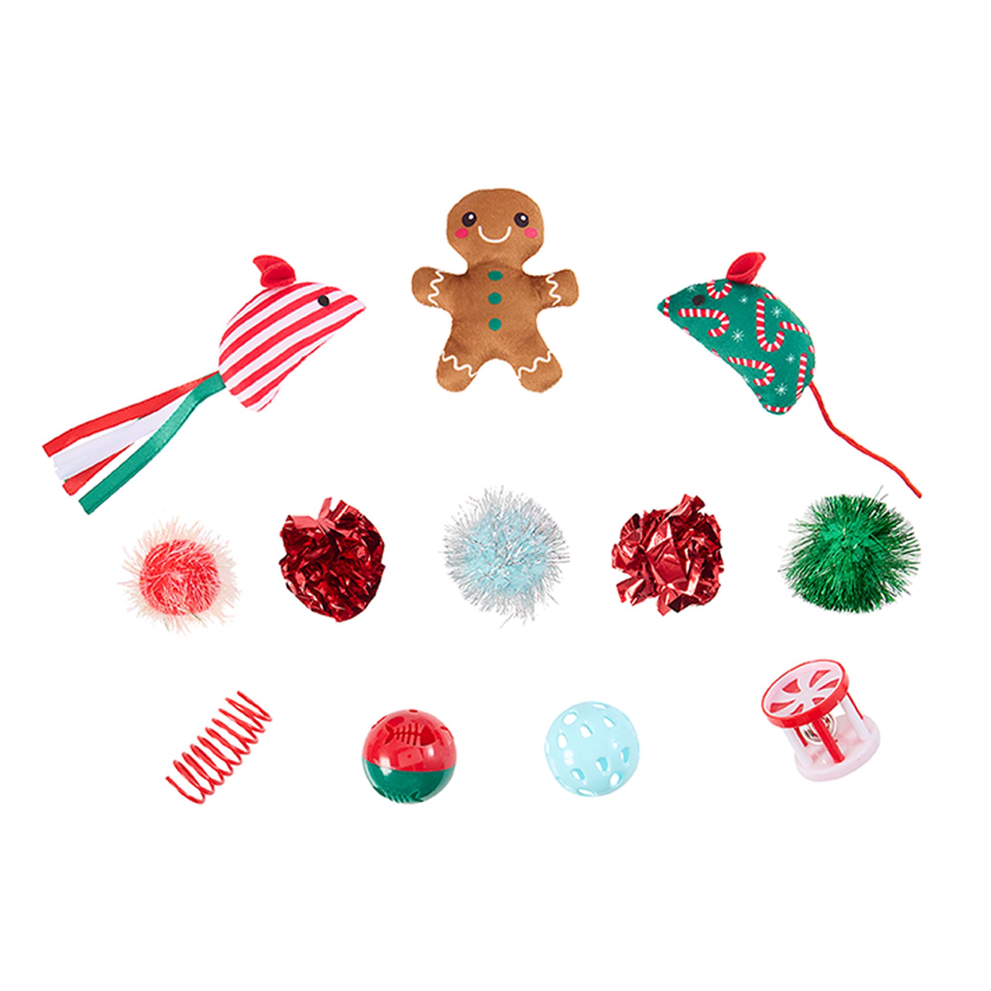 Merry & Bright 12-Pack Assorted Holiday Toys | PetSmart