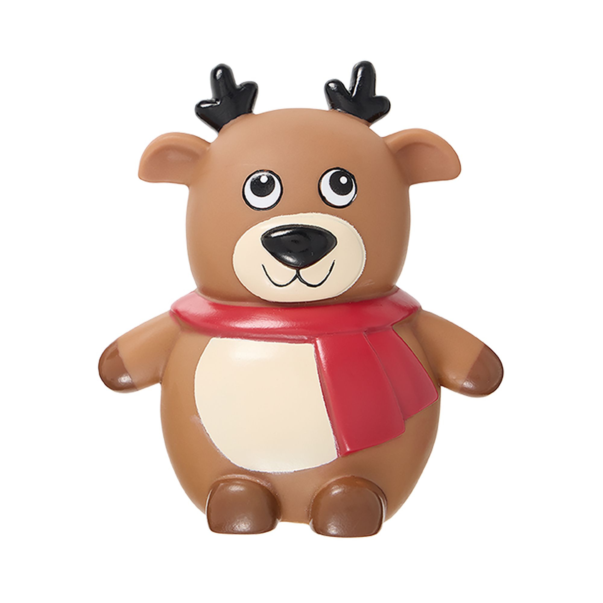 Merry & Bright Vinyl Reindeer Dog Toy in Red/Brown | PetSmart