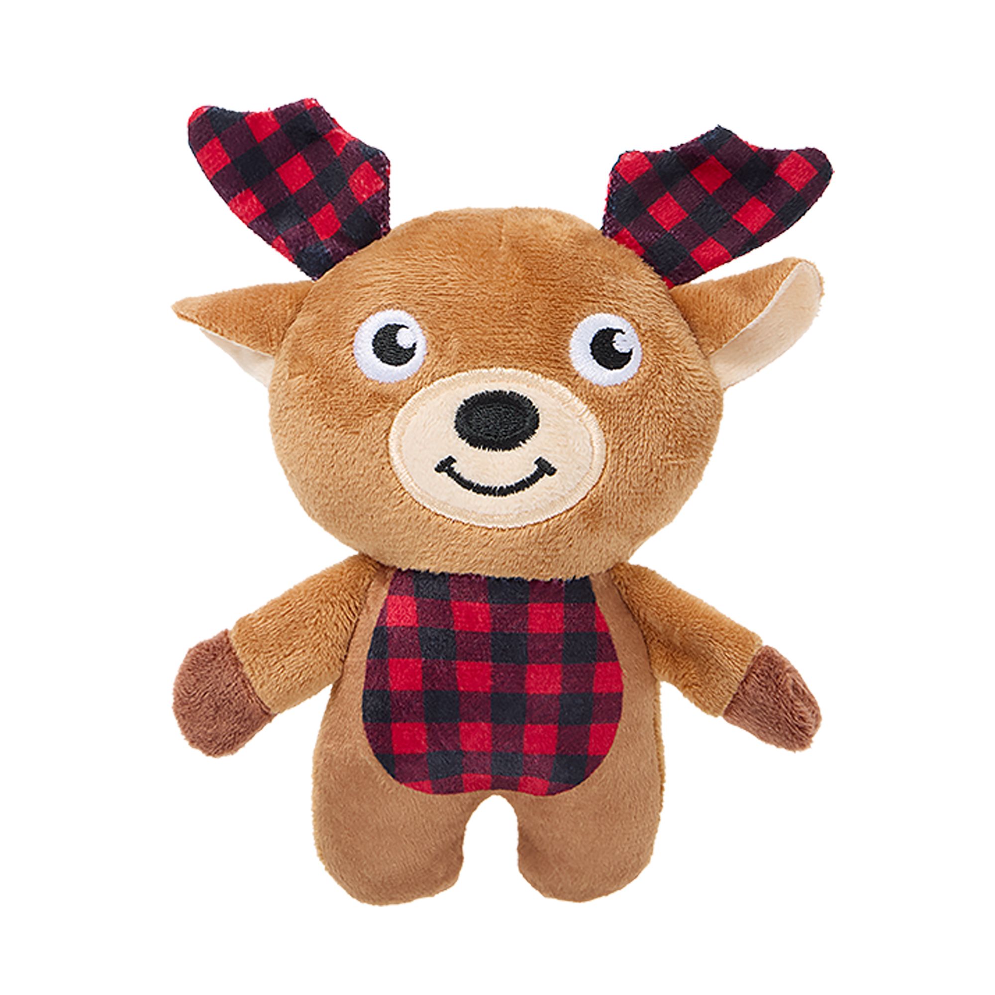 Merry & Bright Plush Reindeer Dog Toy in Brown | PetSmart
