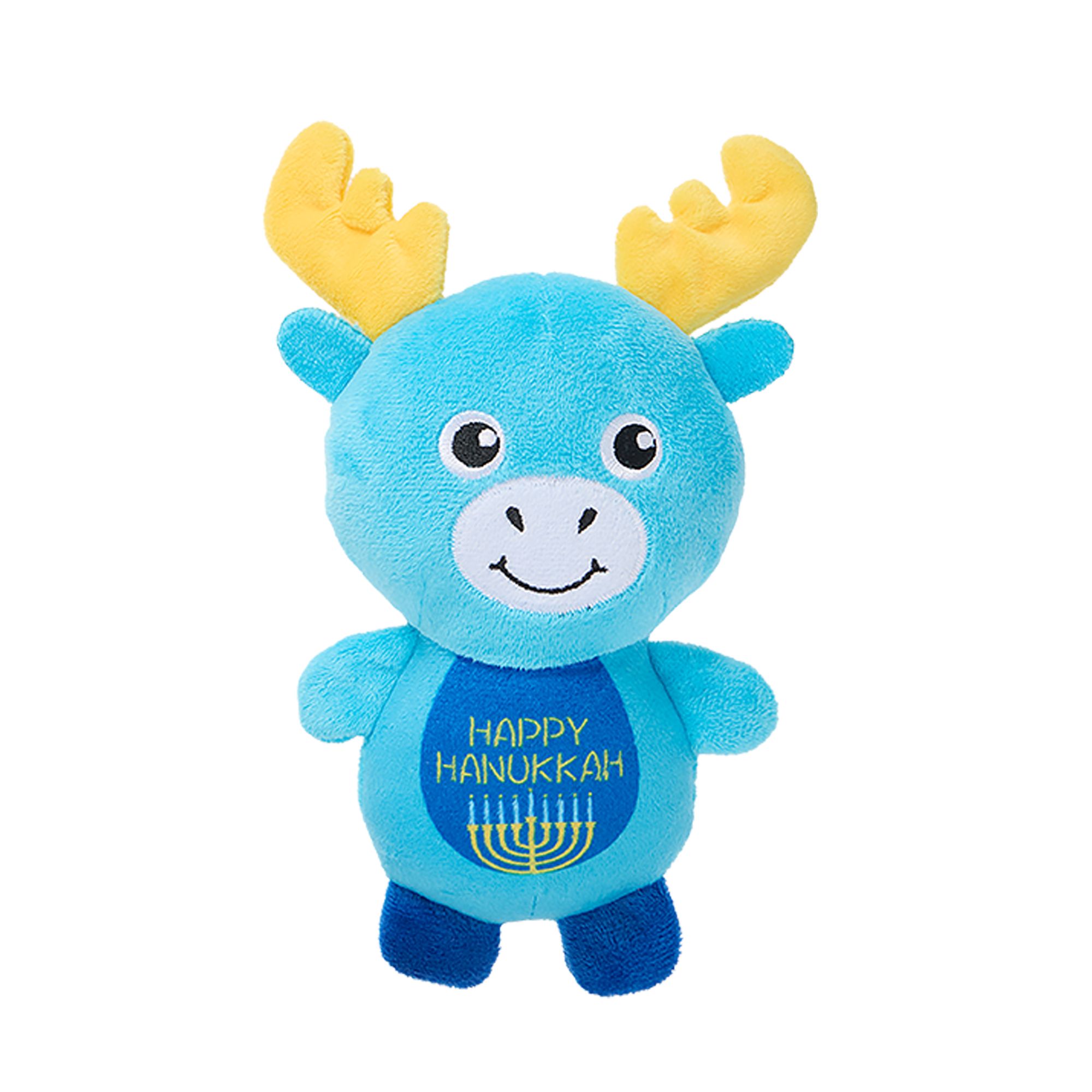 Merry & Bright Plush Hanukkah Deer Toy in Blue | PetSmart