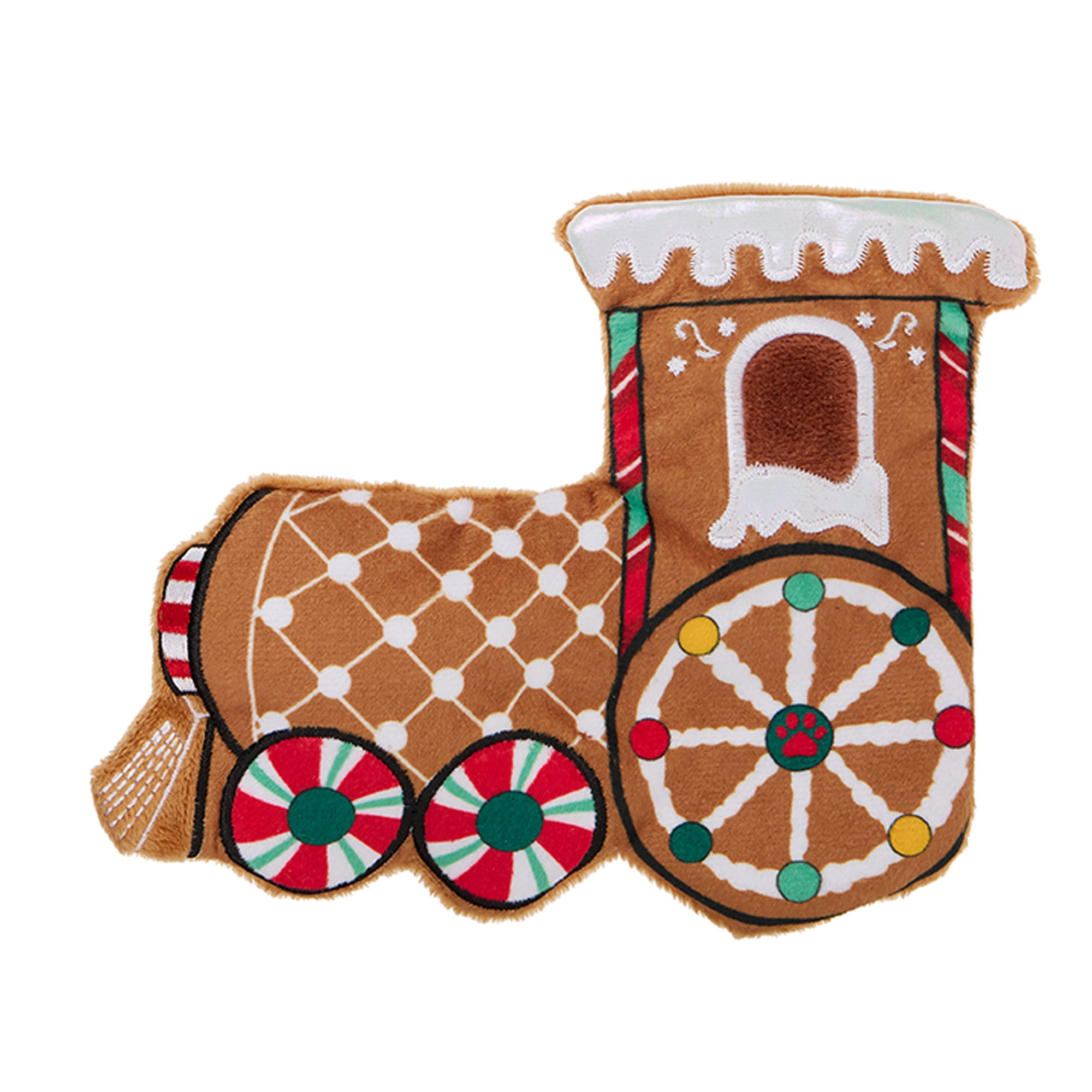 Merry & Bright Holiday Crinkle Train Dog Toy in Brown | PetSmart