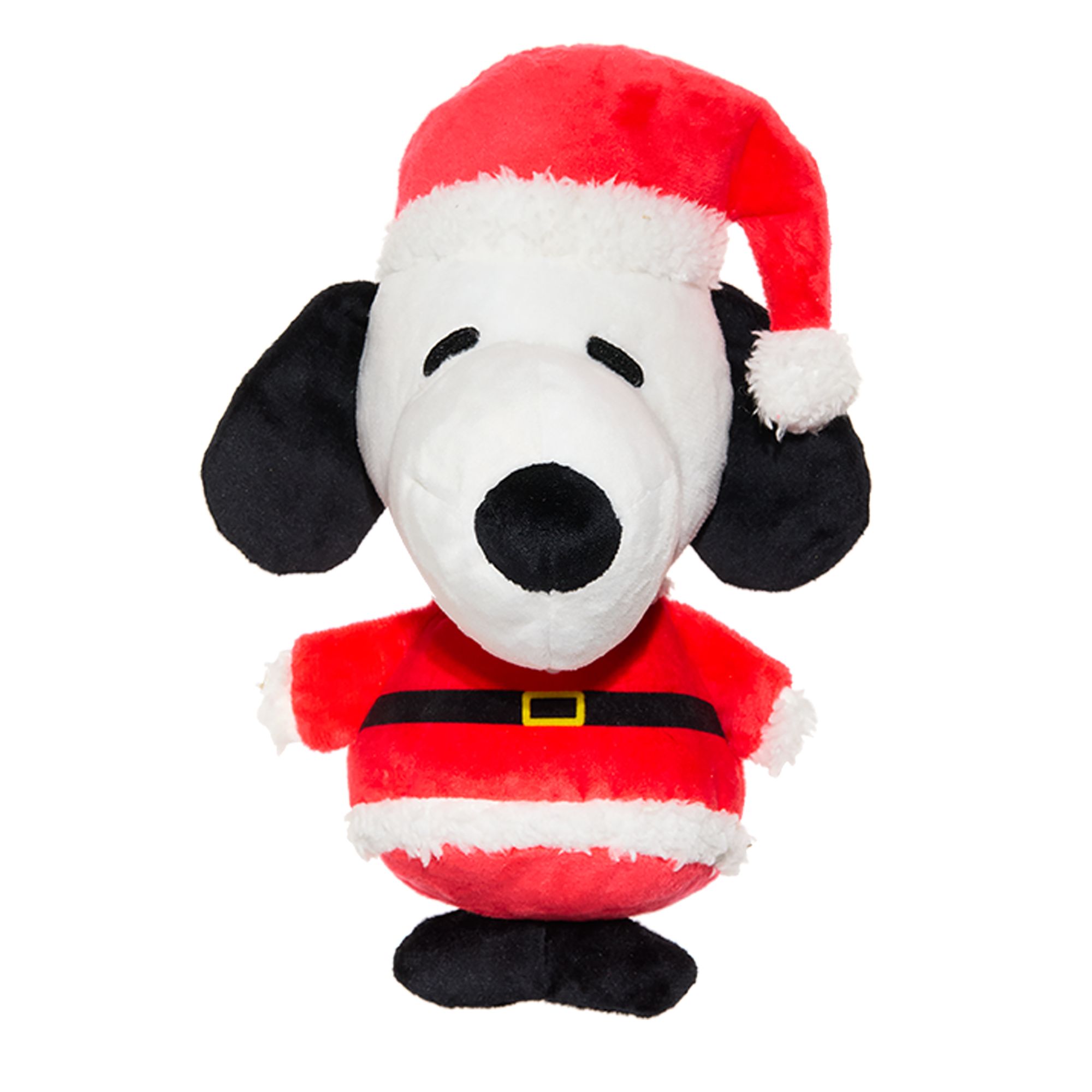 BARK Kris Kringle Beagle Charlie Brown Santa Snoopy Plush Dog Toy in Red/Black | PetSmart