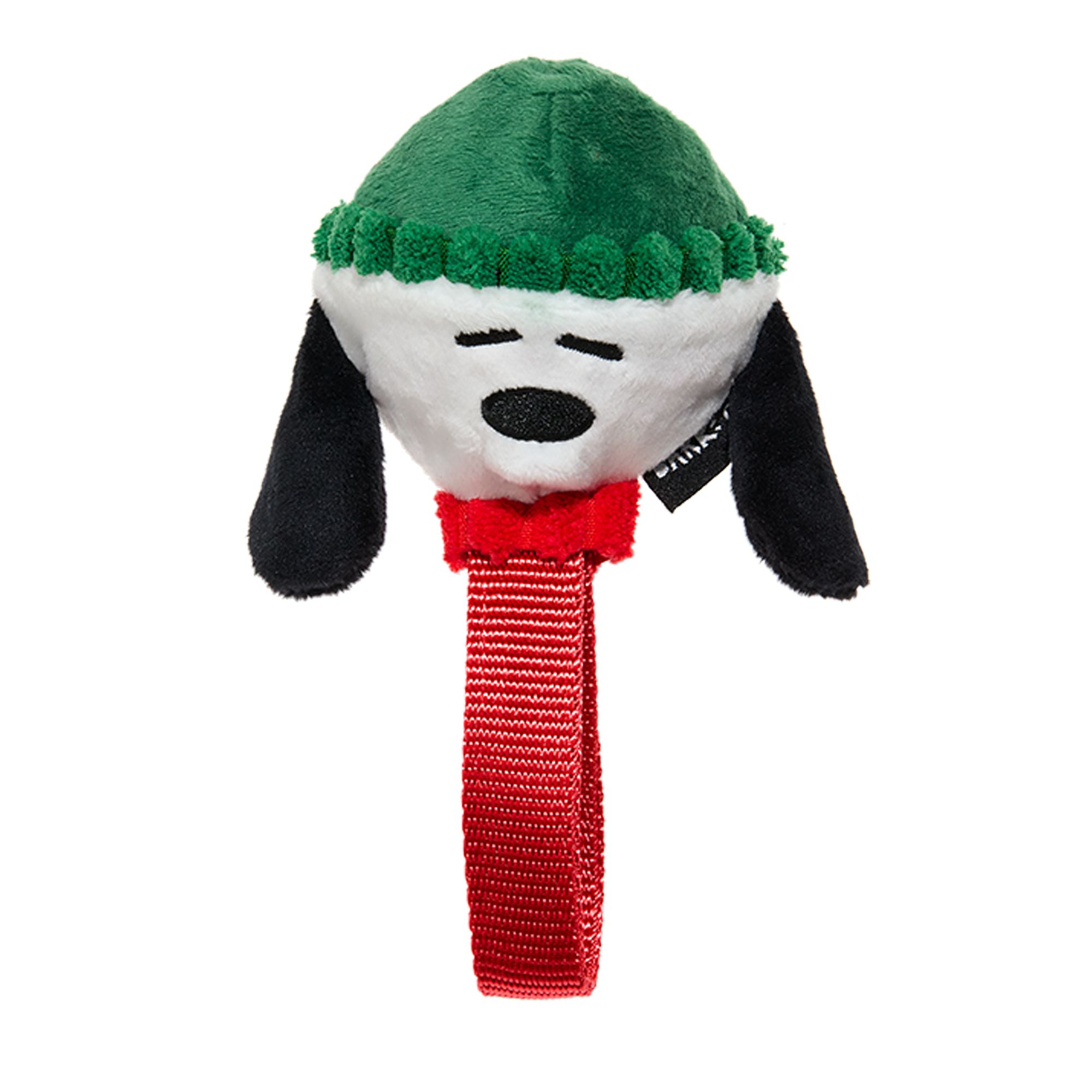 BARK Super Chewer Blizzard Beagle Charlie Brown Snoopy Tug Dog Toy in Red/Green | PetSmart