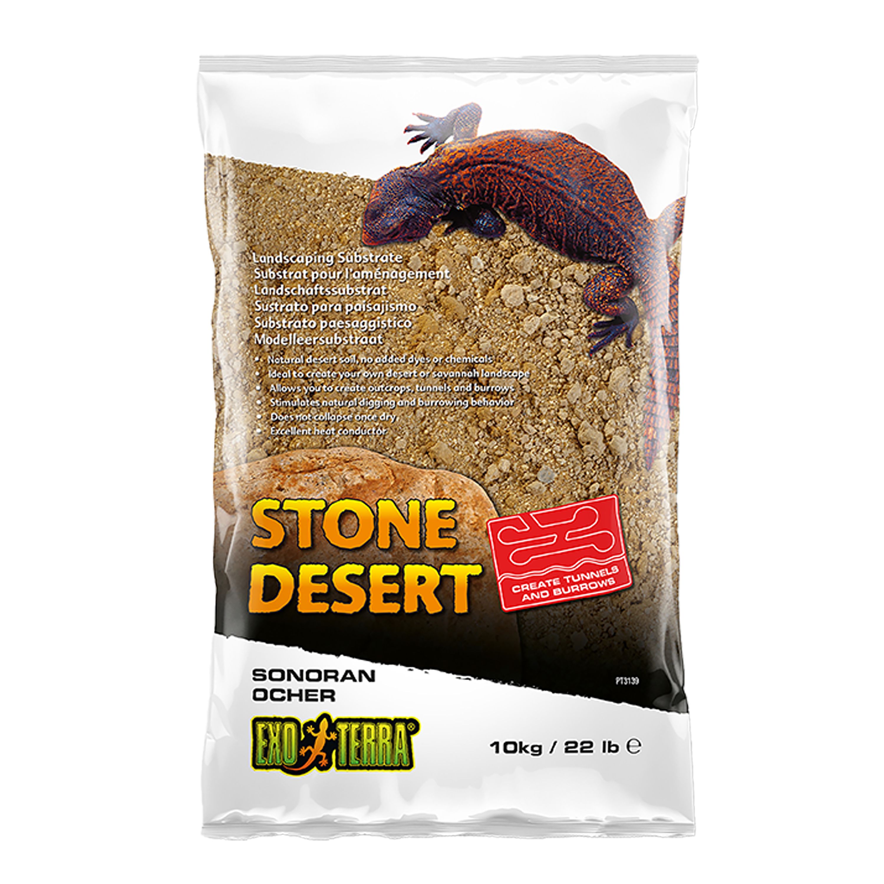 Exo Terra Stone Desert Substrate, Sonoran Ocher, 10 kg (22 lbs) (22 Lb)