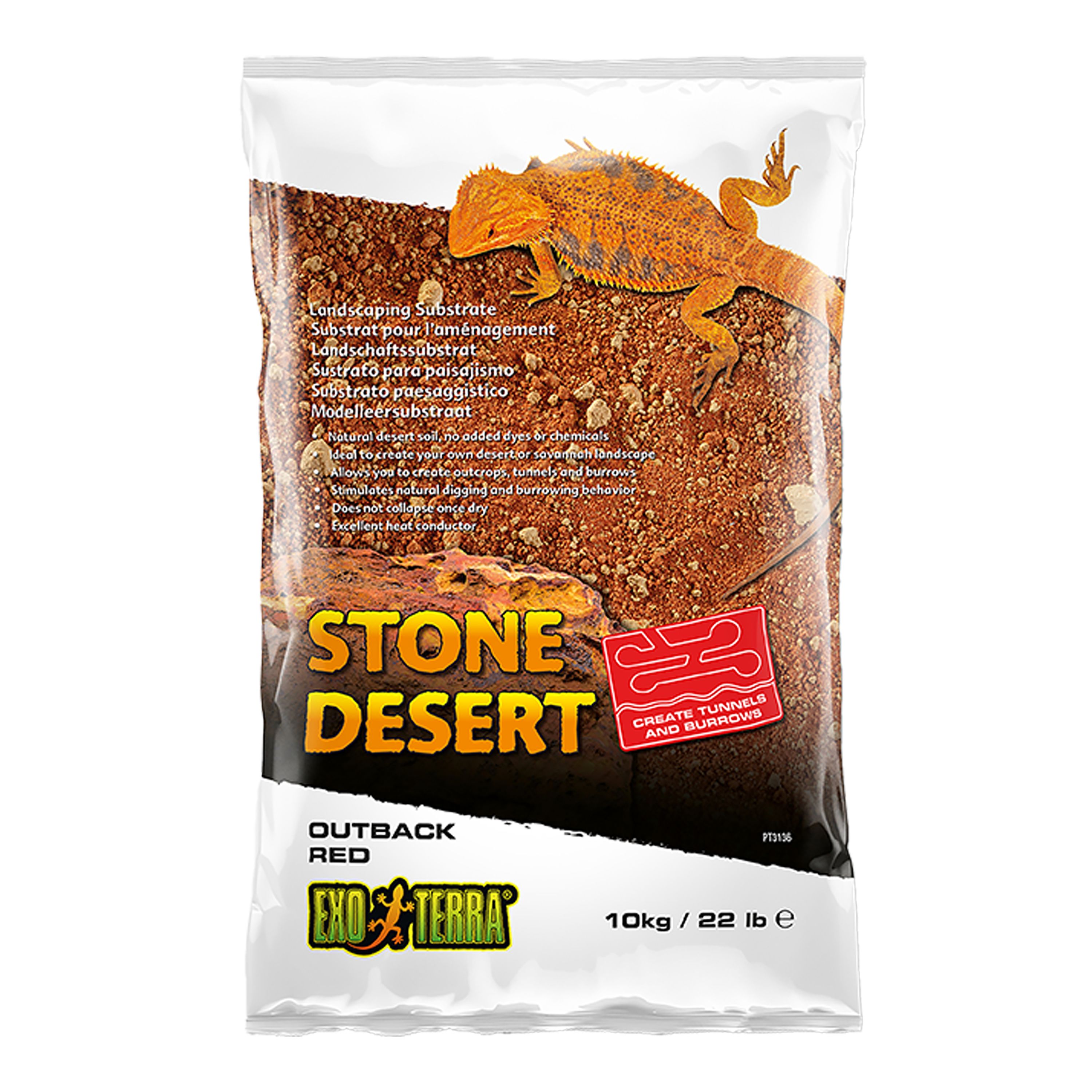Exo Terra Stone Desert Substrate, Outback Red Stone, 10 kg (22 lbs) (22 Lb)