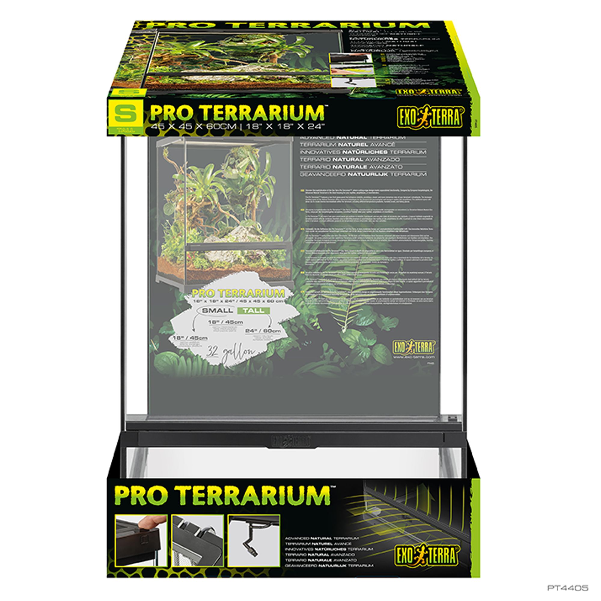 Exo Terra Pro Terrarium Advanced Natural Terrarium - Small-Tall - 45 x 45 x 60 cm