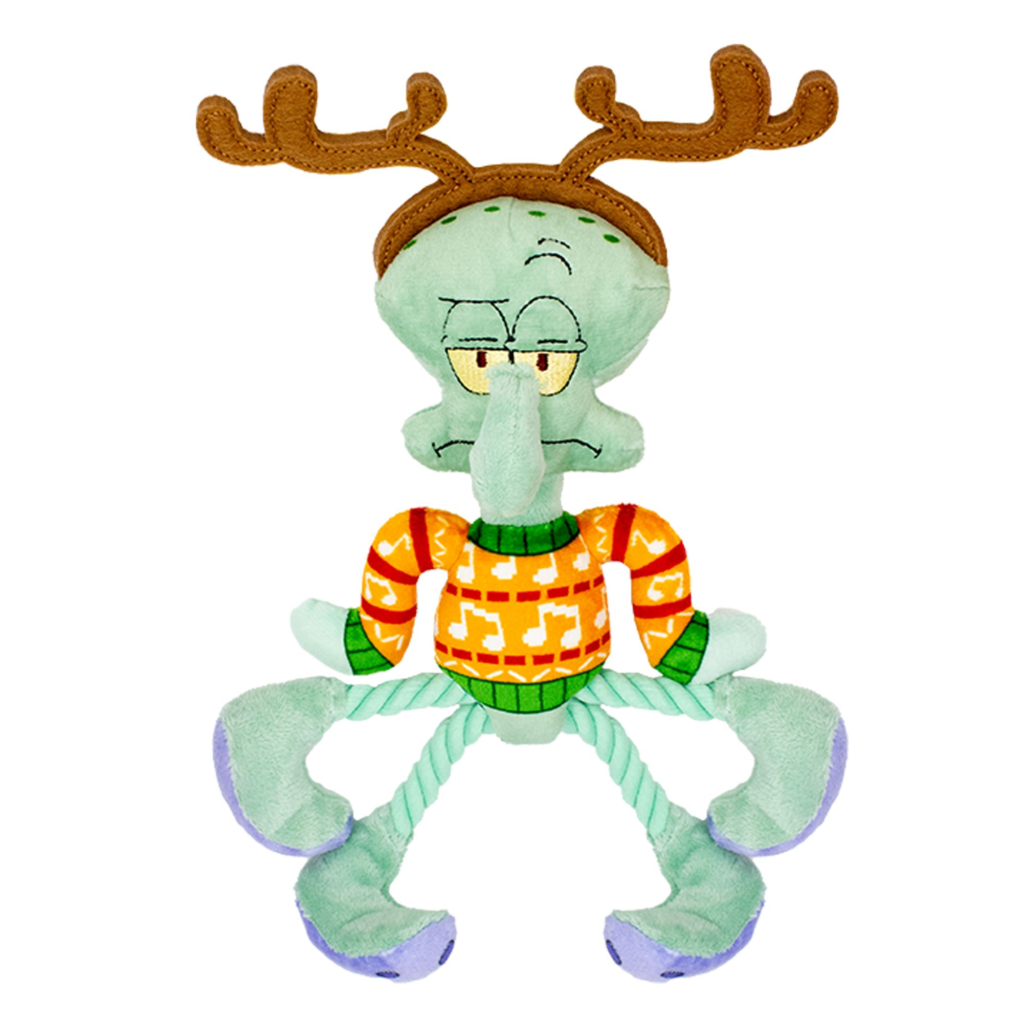 Licensed Brand Spongebob Squidward Holiday Plush Dog Toy in Blue | PetSmart