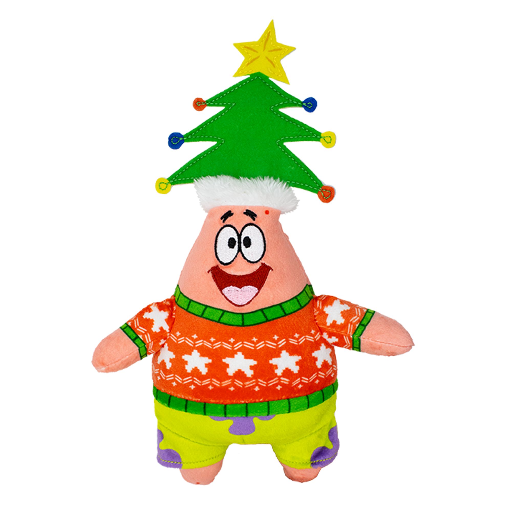 Licensed Brand Spongebob Patrick Holiday Plush Dog Toy in Red/Pink | PetSmart
