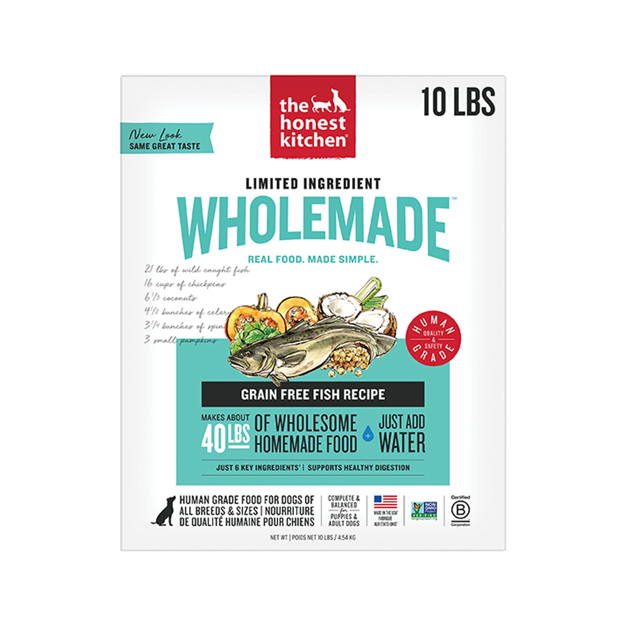 The Honest Kitchen Limited Ingredient Grain Free Dehydrated Adult Dog Food - Fish, Size: 10 lb | PetSmart White
