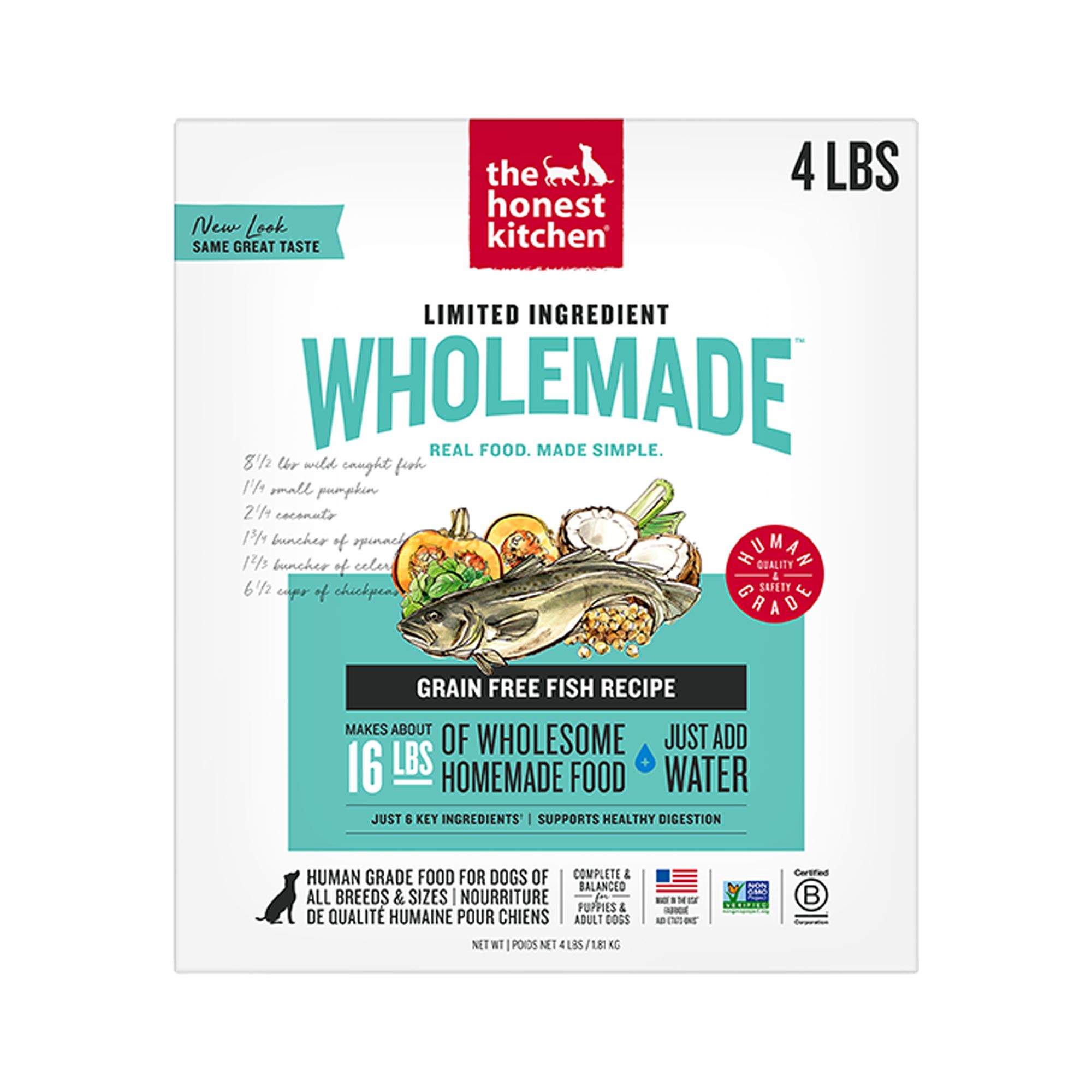 The Honest Kitchen Limited Ingredient Grain Free Dehydrated Adult Dog Food - Fish, Size: 4 lb | PetSmart White