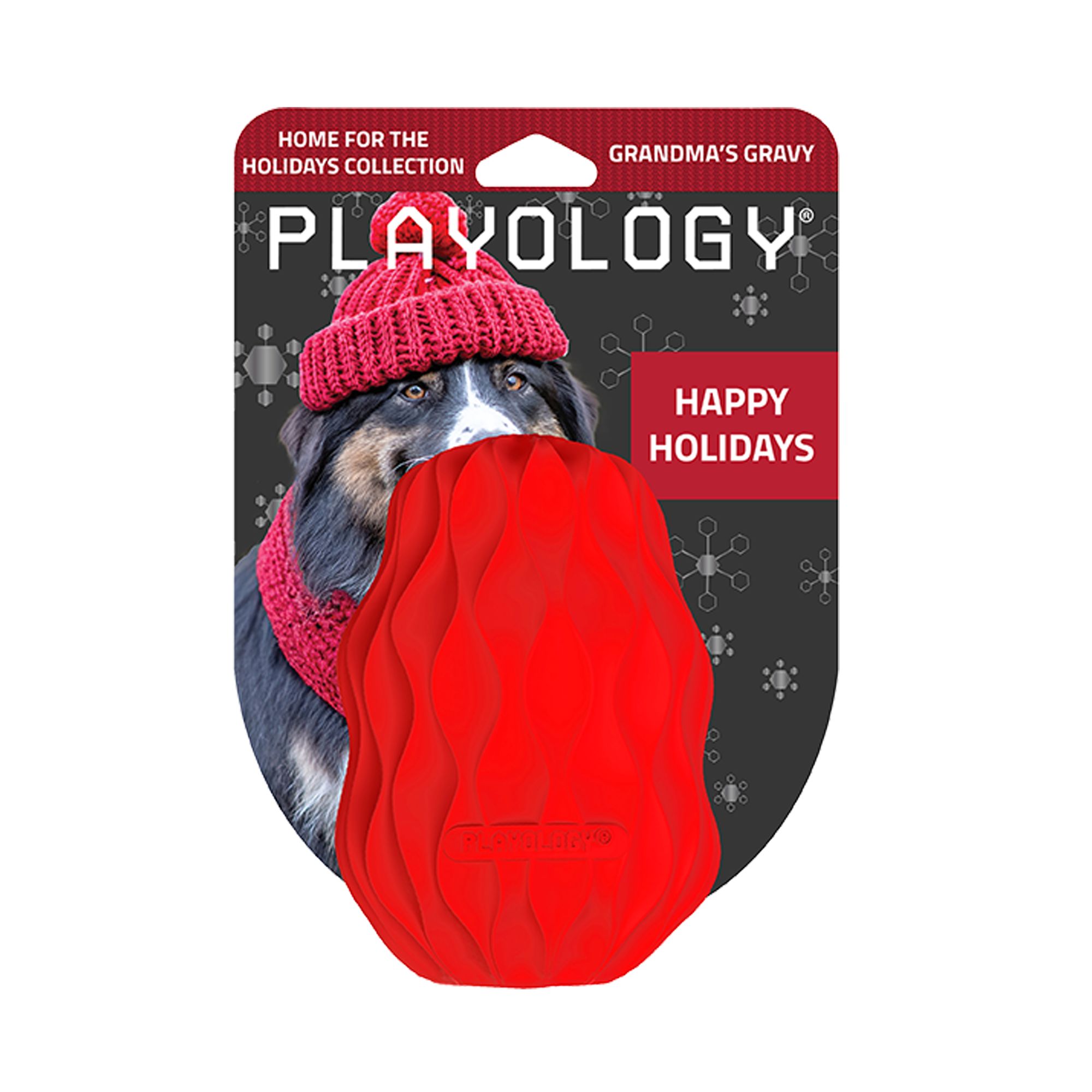 Playology Holiday Grandma's Gravy Scented Squeaky Pinecone Dog Toy, Jumbo in Red | PetSmart