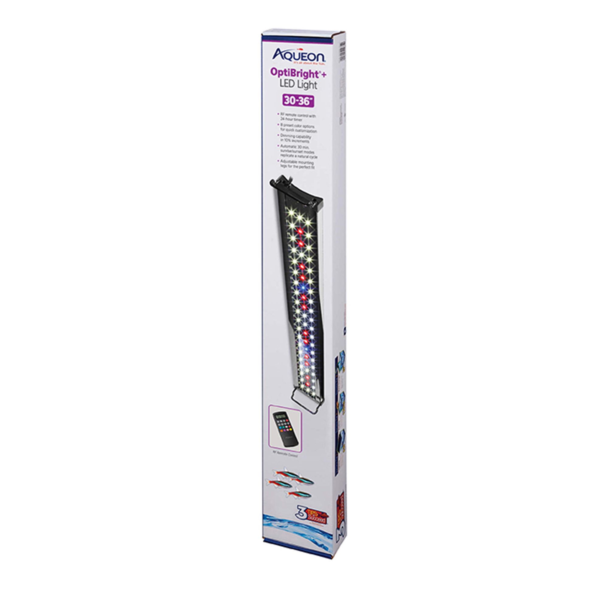 Aqueon® FXT Optibright Max LED Aquarium Light for Fish Tanks (30-36 In)