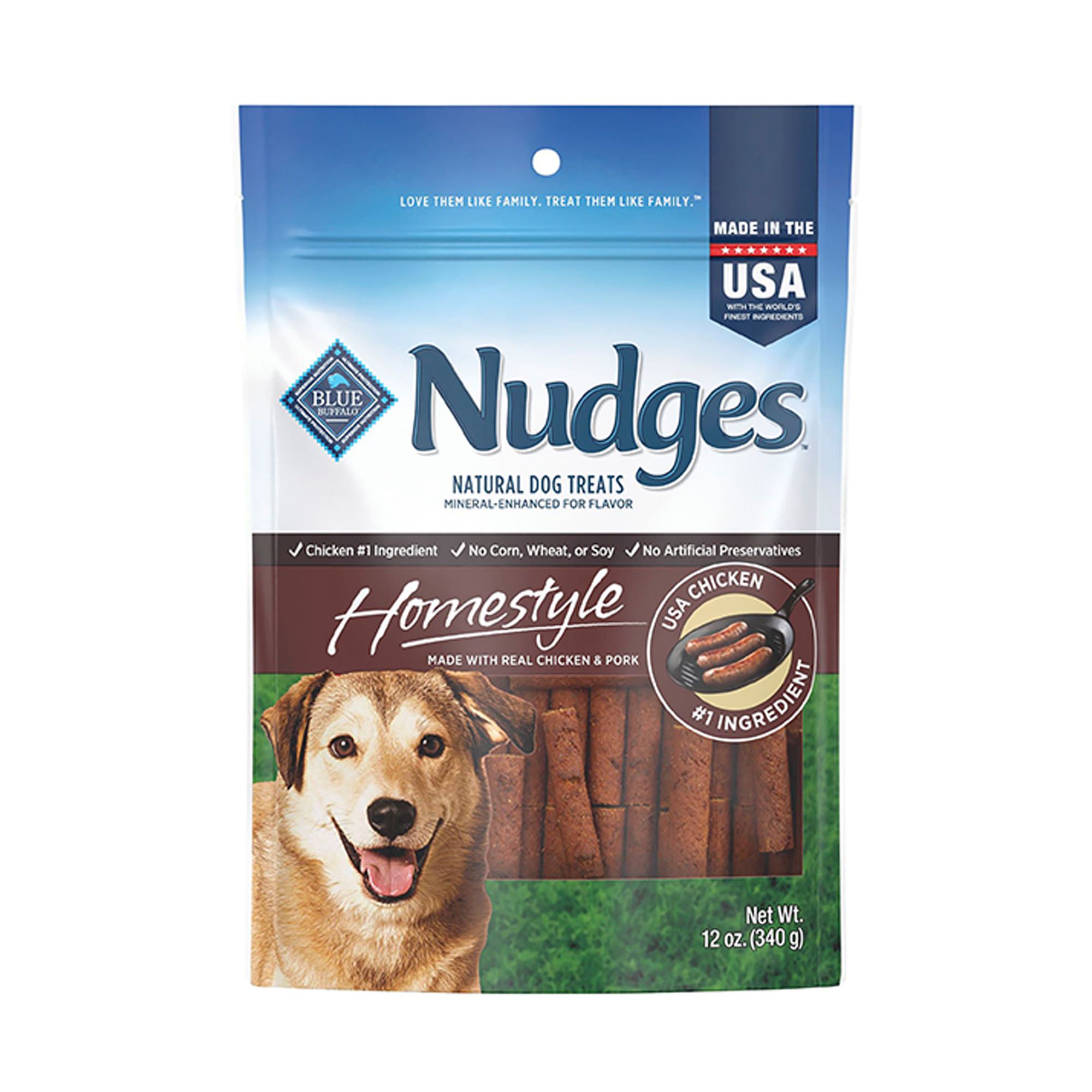 Blue Buffalo Nudges Homestyle All Life Stages Dog Treats - Chicken and Pork Sausage, Size: 12 oz | PetSmart