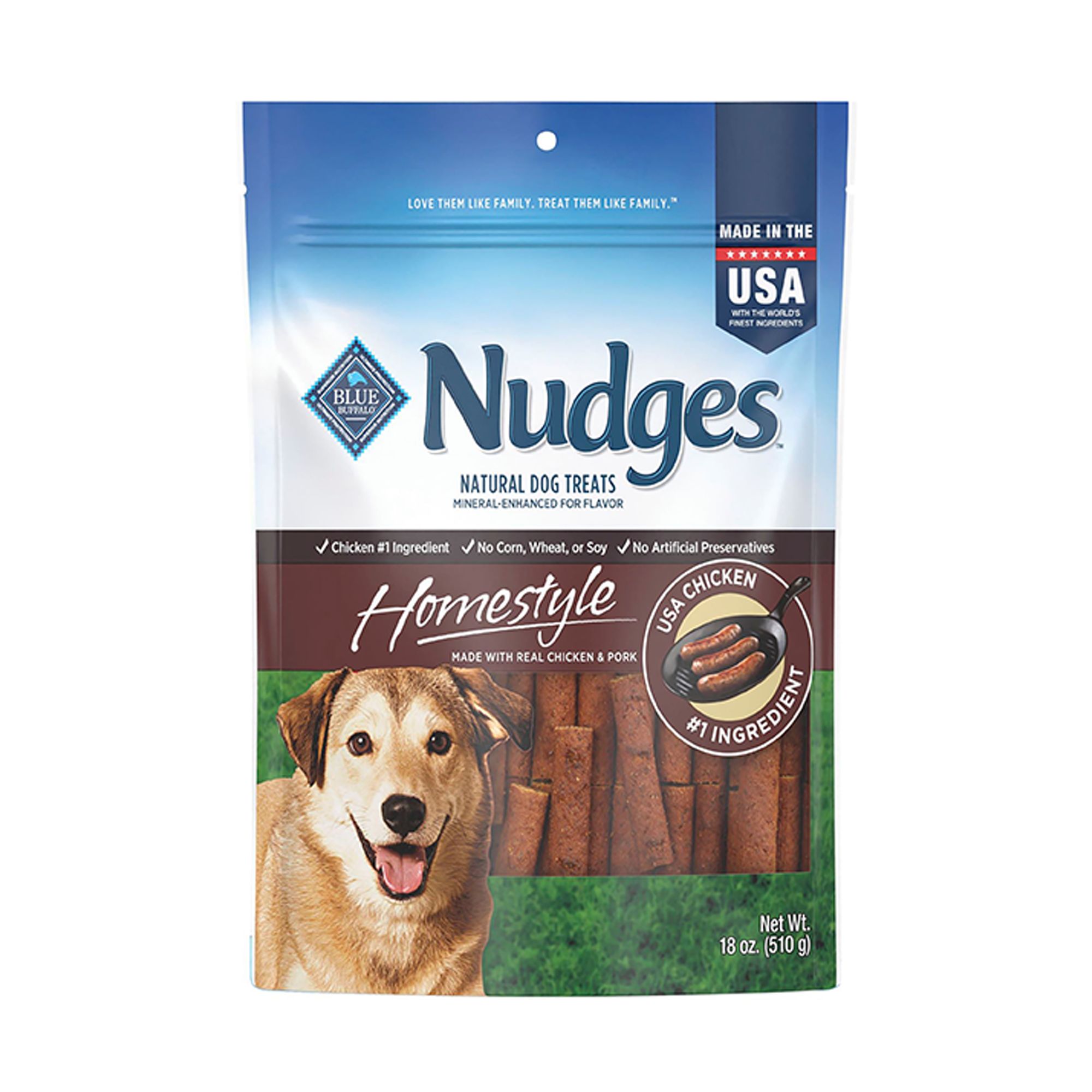 Blue Buffalo Nudges Homestyle All Life Stages Dog Treats - Chicken and Pork Sausage, Size: 18 oz | PetSmart