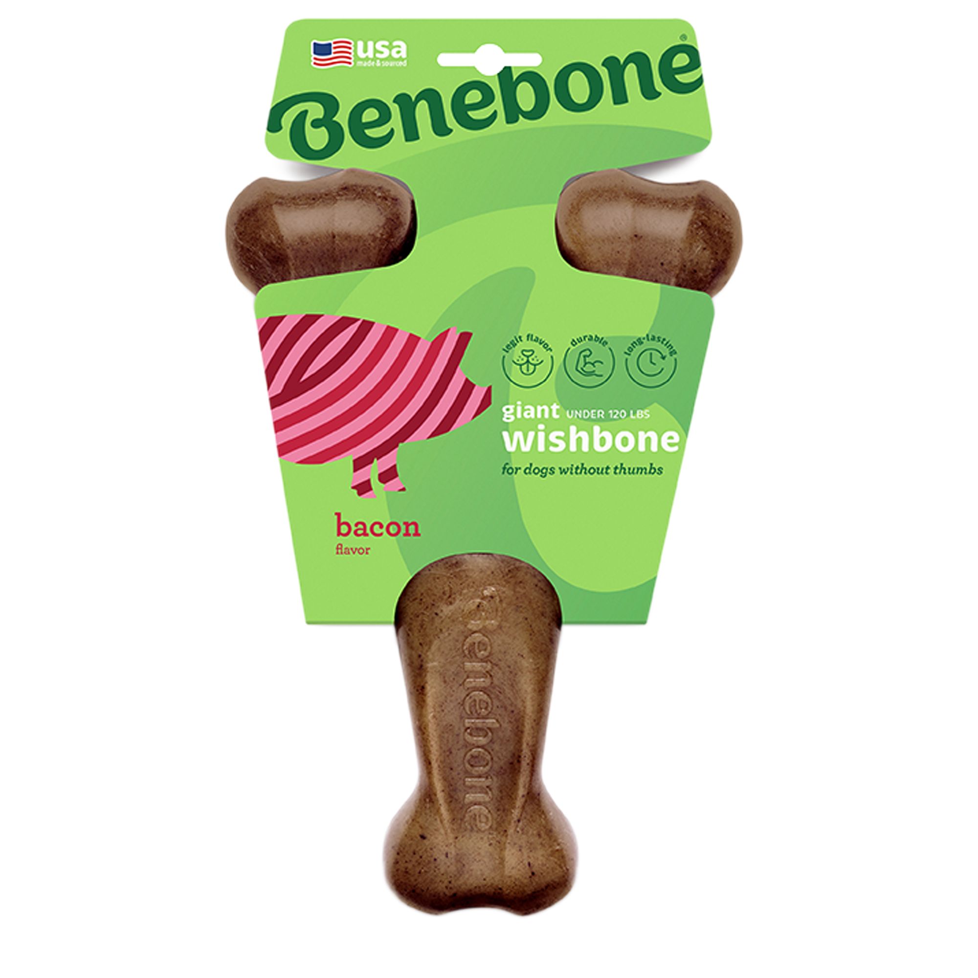 Benebone Wishbone Dog Chew Giant Toy- Bacon, Chicken or Peanut Flavor | PetSmart