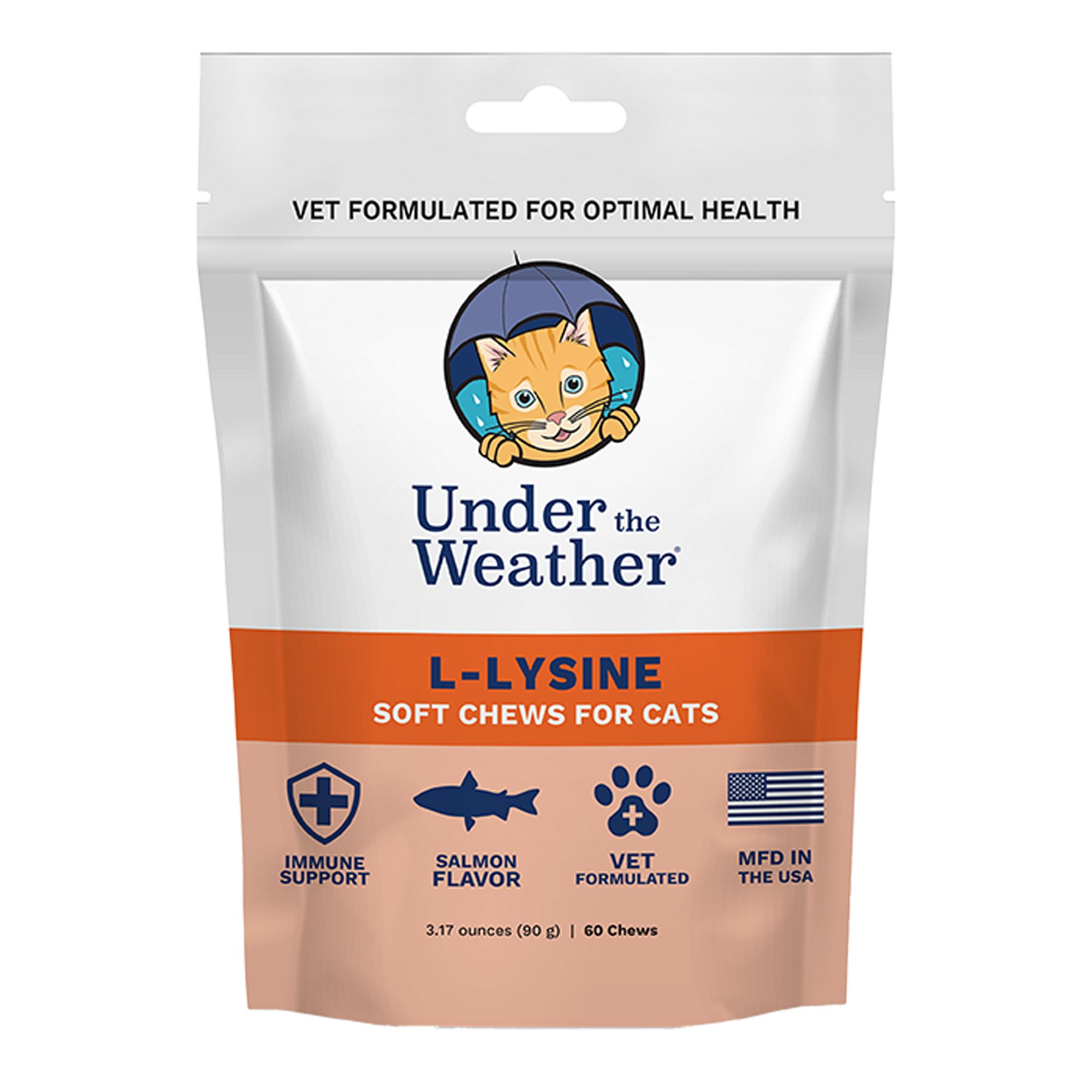 Under the Weather L-Lysube Soft Chews for Cats - Salmon, 60 chews (90 g)