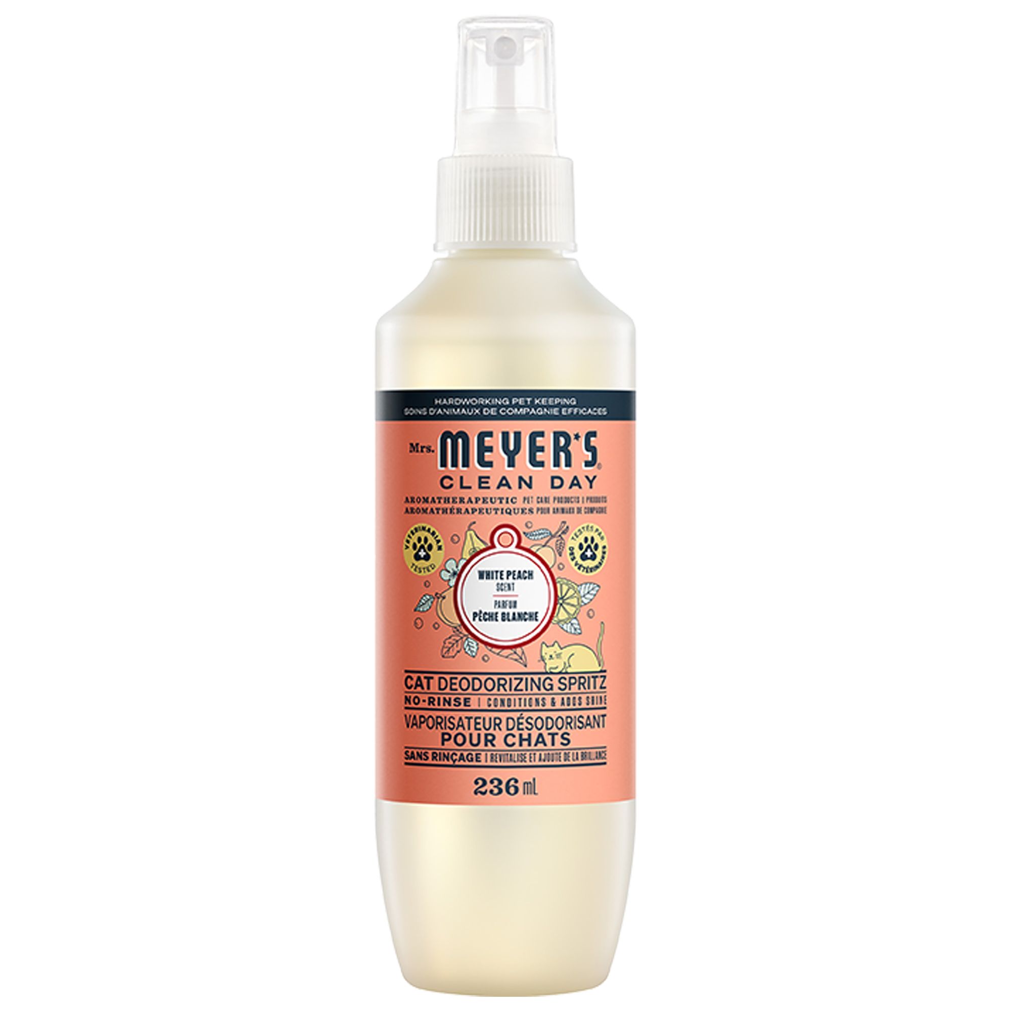 Mrs. Meyer's Clean Day Cat Deodorizing Spray - White Peach Scent, 236ml (236 mL)