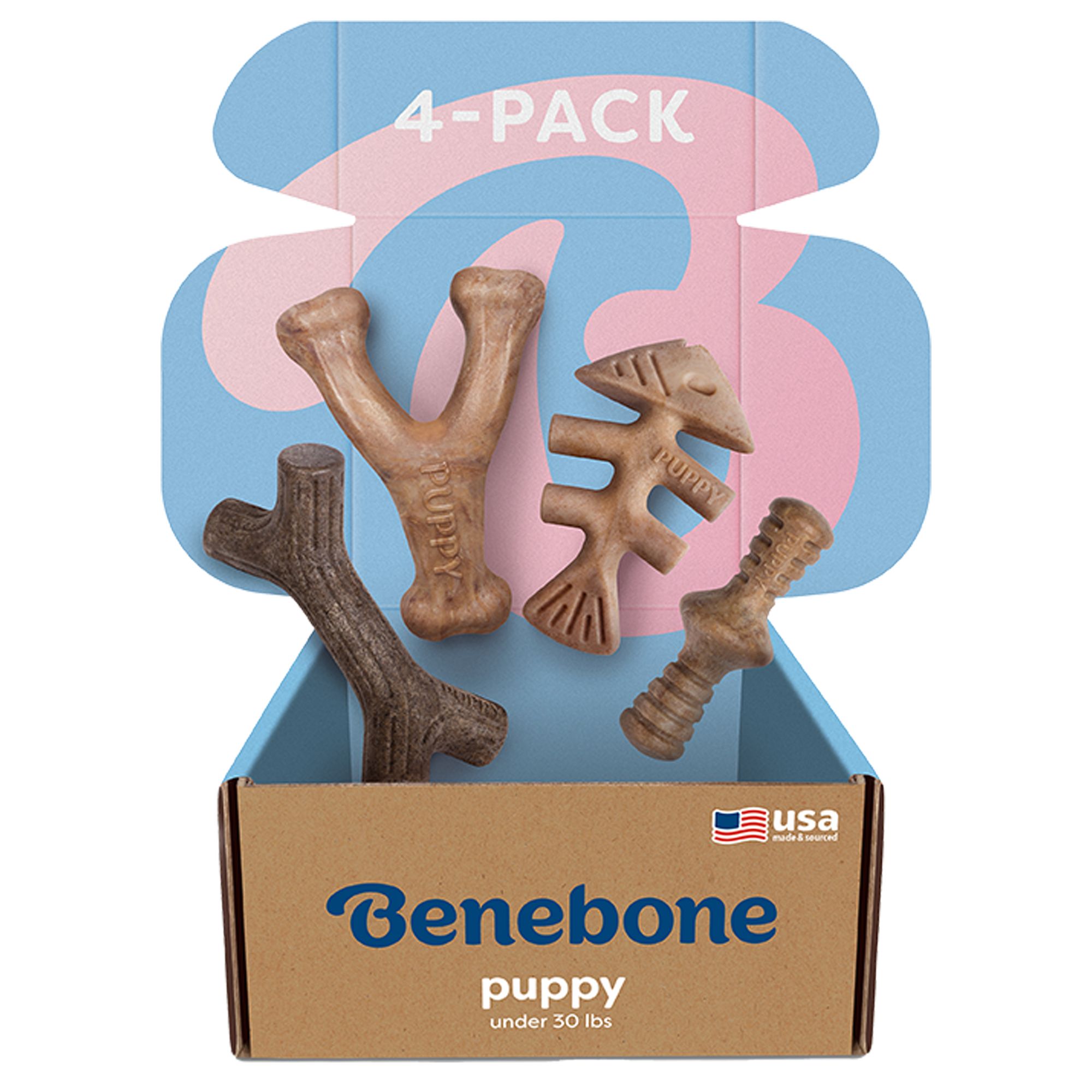 Benebone Small 4 Pack Dog Chew Toys size: Puppy | PetSmart