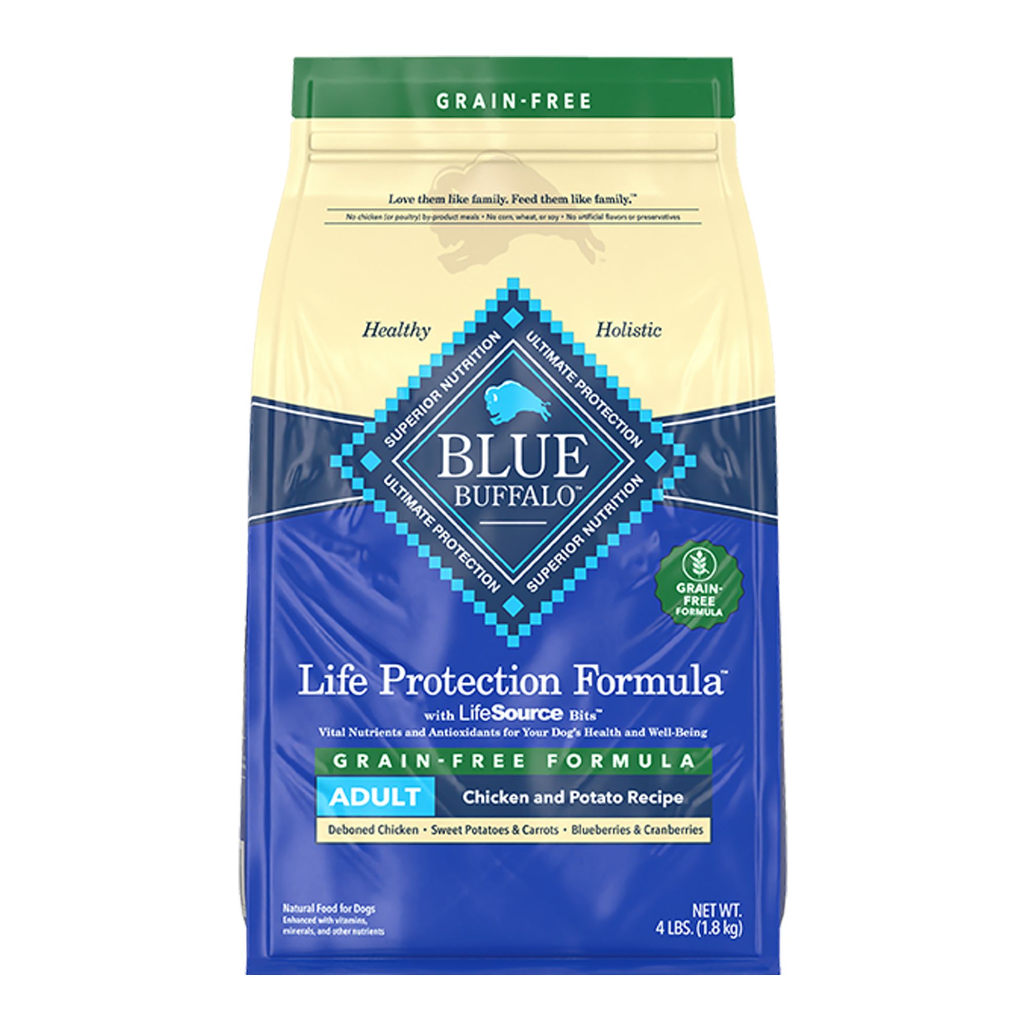 Blue Buffalo Life Protection Formula Adult Dry Dog Food - Chicken, Grain Free, Size: 4 lb | PetSmart