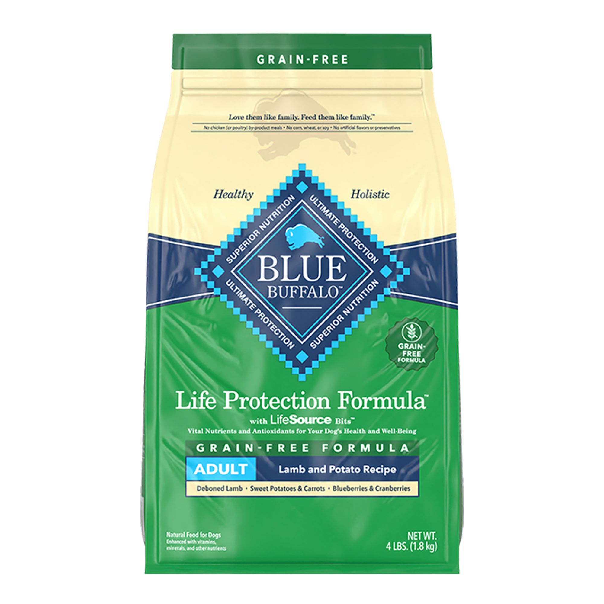 Blue Buffalo Life Protection Formula Adult Dry Dog Food - Lamb, Grain-Free, Size: 4 lb | PetSmart