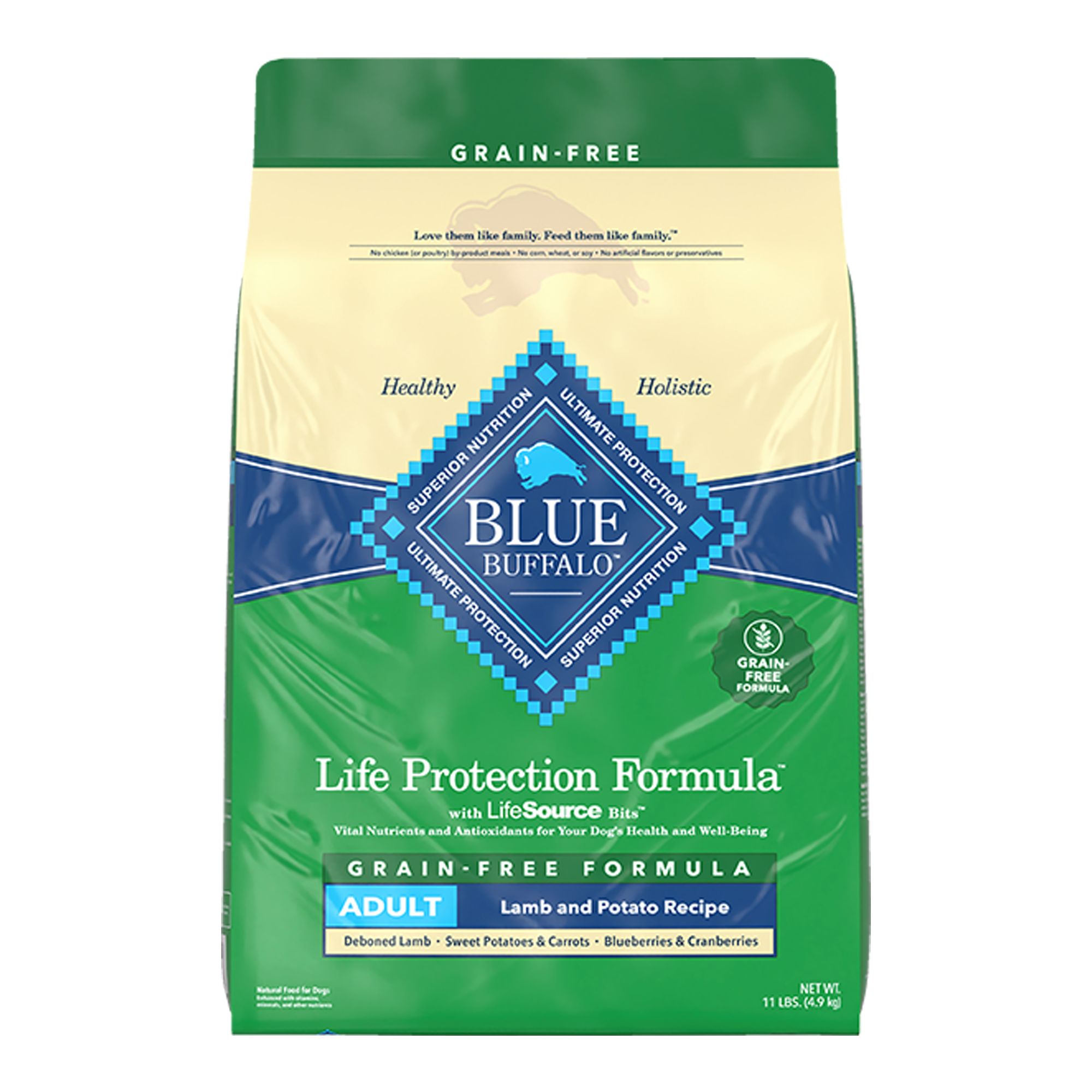 Blue Buffalo Life Protection Formula Adult Dry Dog Food - Lamb, Grain-Free, Size: 11 lb | PetSmart