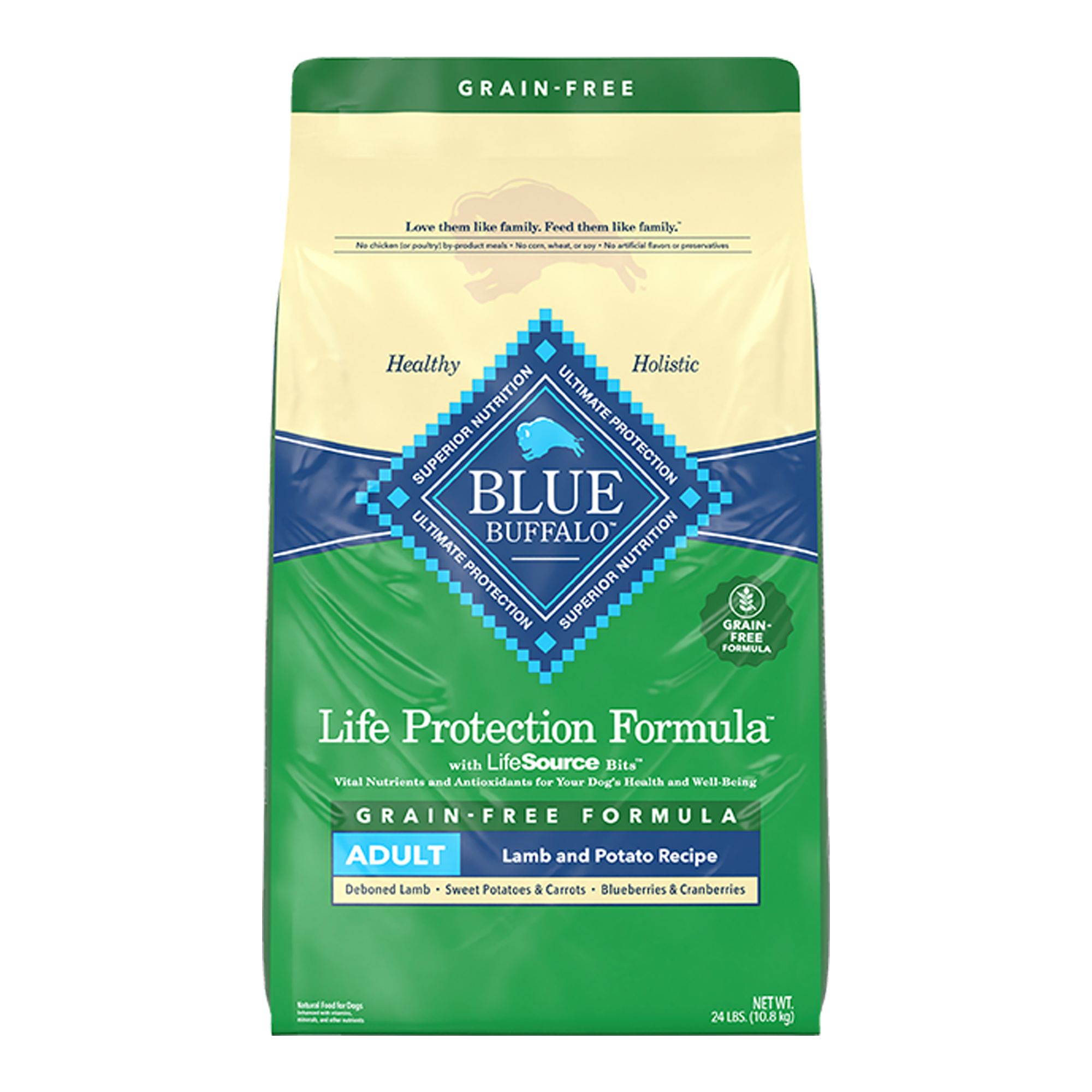 Blue Buffalo Life Protection Formula Adult Dry Dog Food - Lamb, Grain-Free, Size: 24 lb | PetSmart