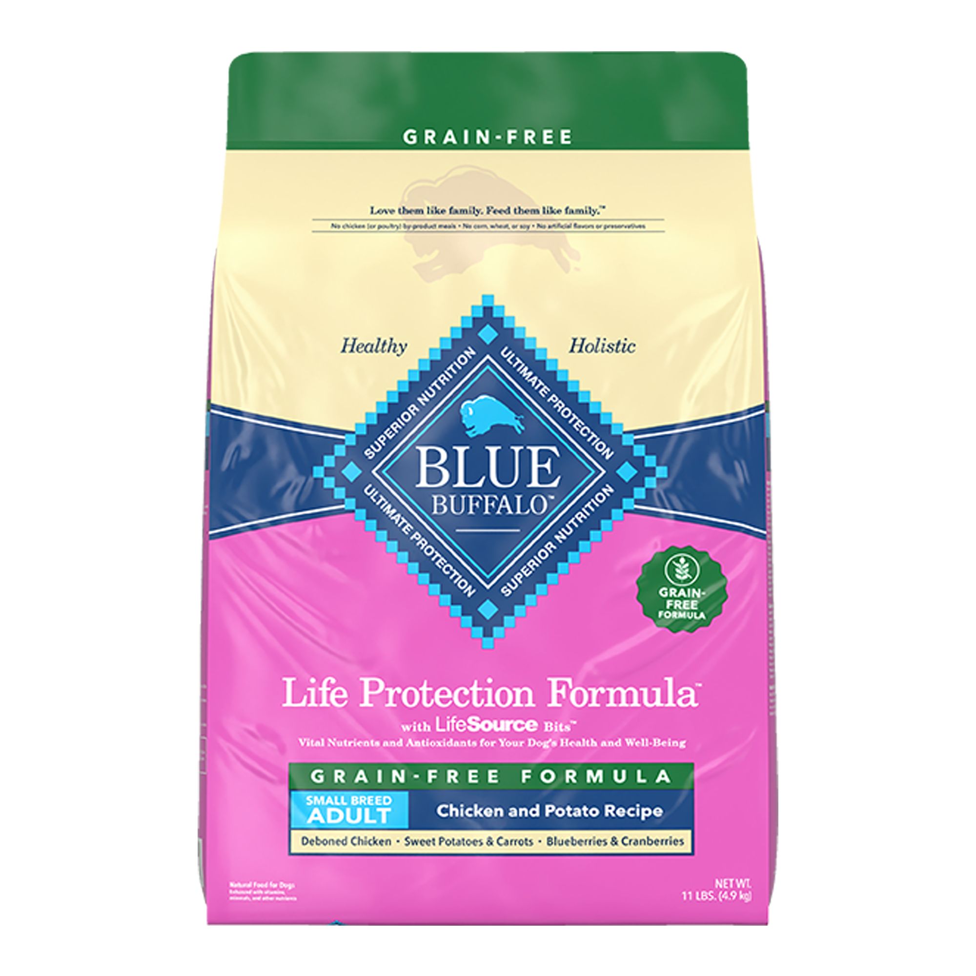 Blue Buffalo Life Protection Formula Small Breed Adult Dry Dog Food - Chicken, Grain-Free, Size: 11 lb | PetSmart