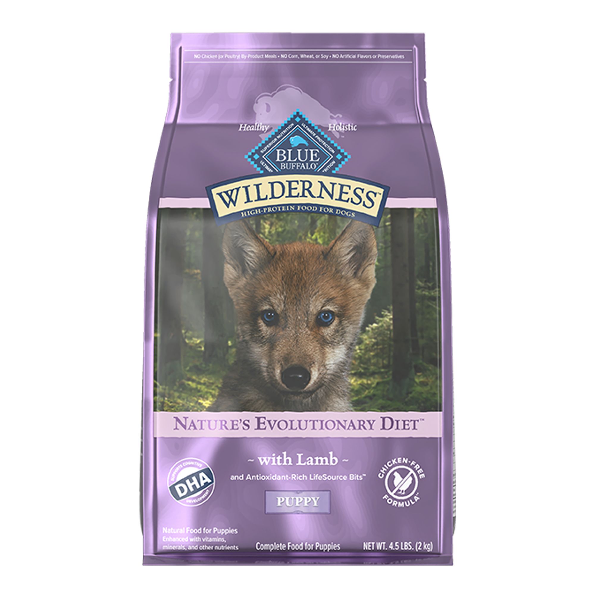 Blue Buffalo Wilderness Puppy Dry Dog Food - Lamb, Chicken Free Formula, Size: 4.5 lb | PetSmart