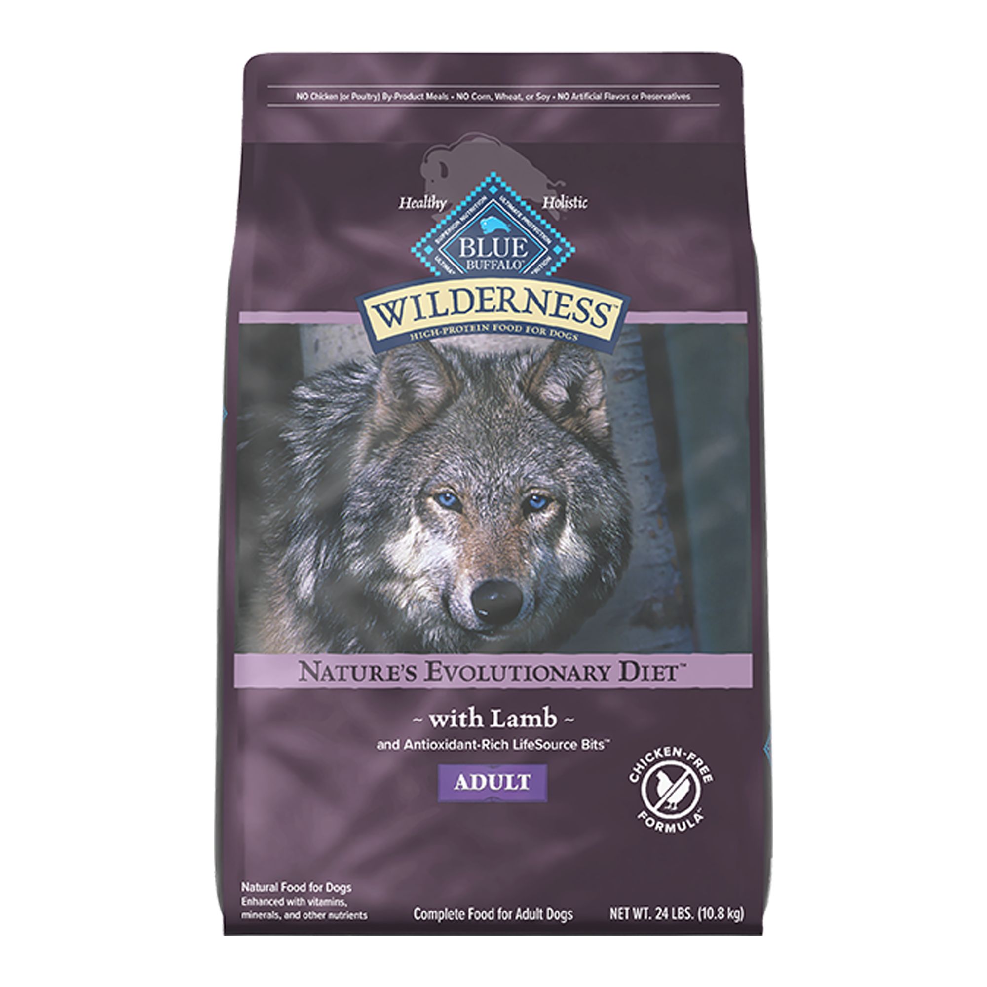 Blue Buffalo Wilderness Adult Dry Dog Food - Lamb, Chicken Free Formula, Size: 24 lb | PetSmart