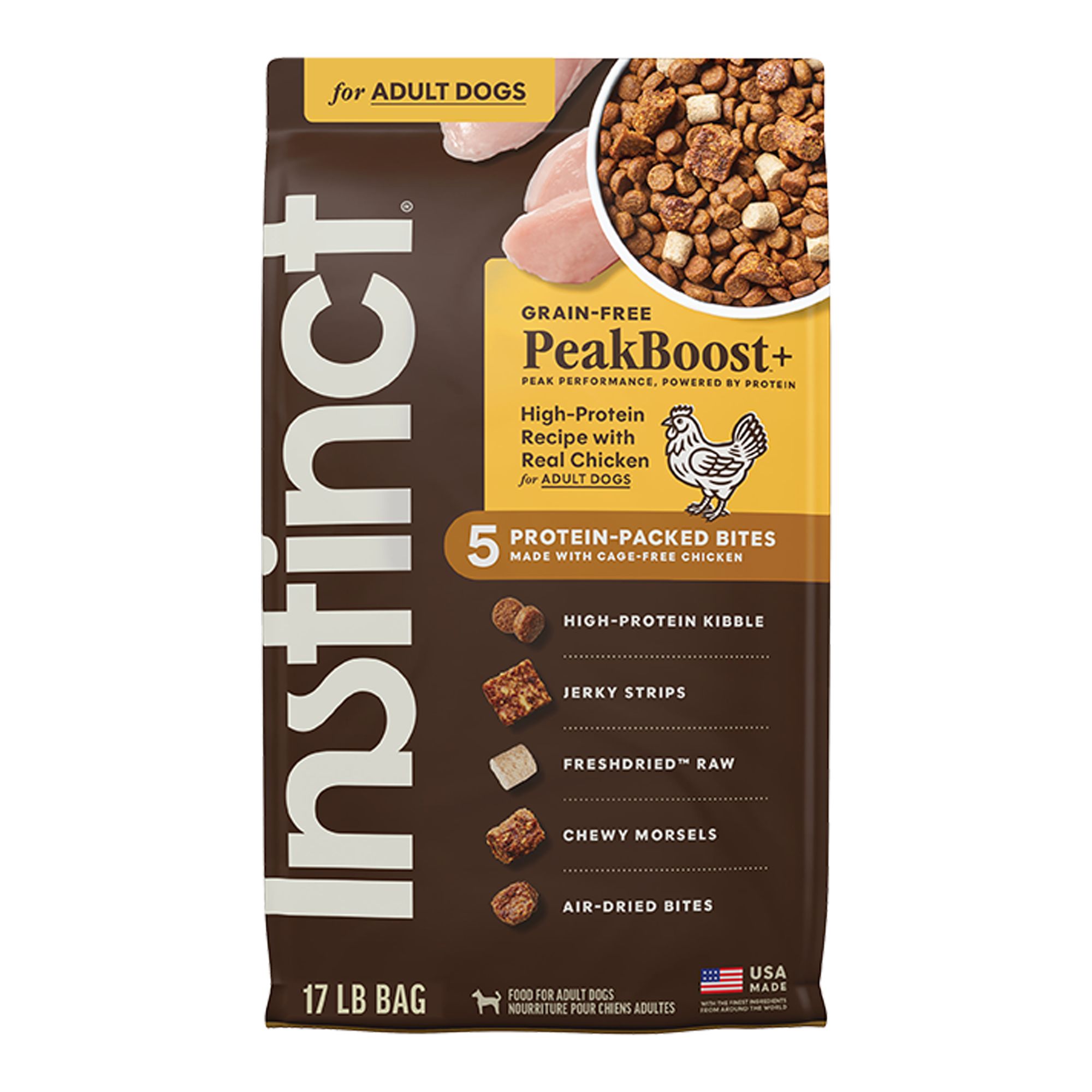 Instinct PeakBoost+ Adult Dry Dog Food - Chicken, Grain-Free, Size: 17 lb | PetSmart White