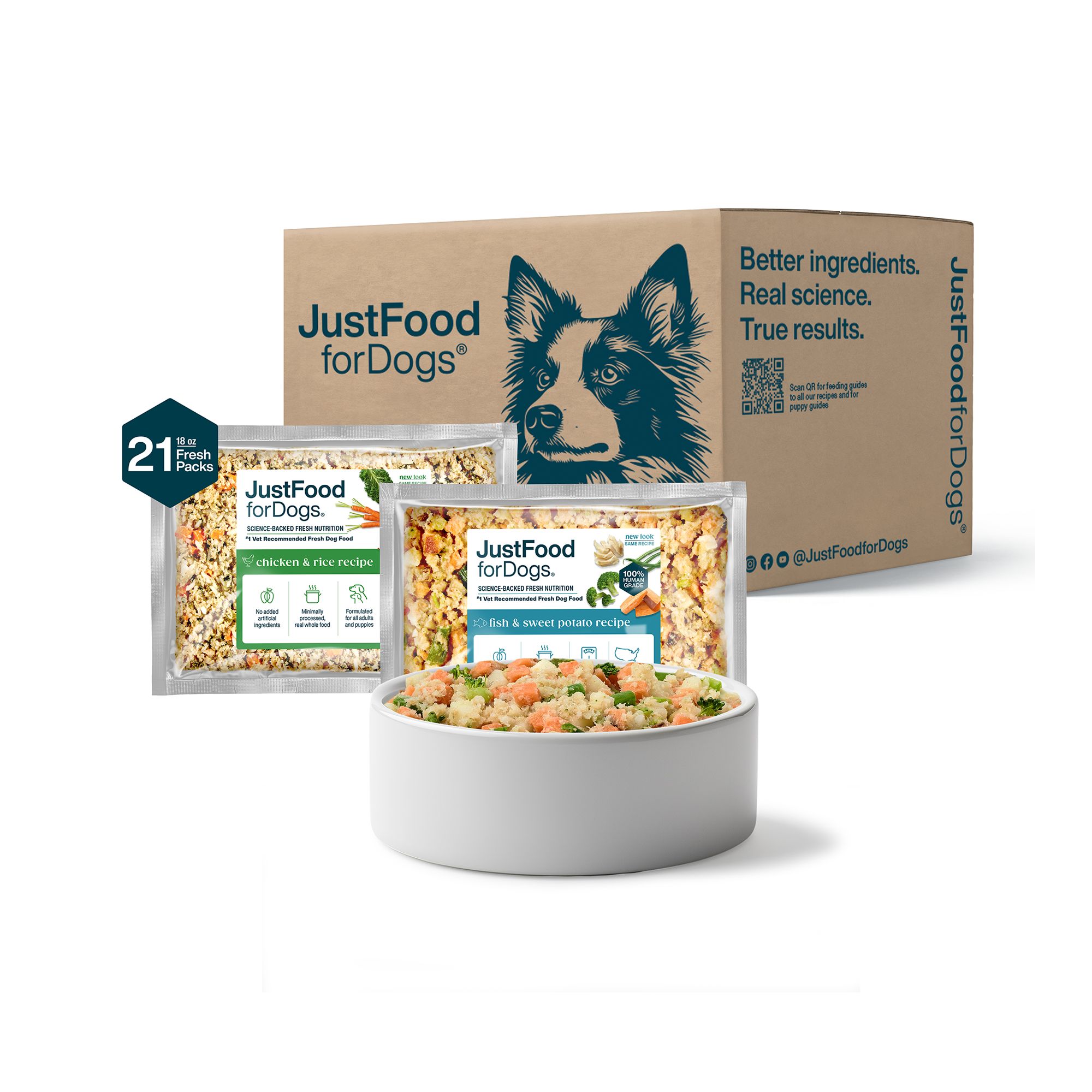 JustFoodForDogs All Life Stages Frozen Dog Food - Multipack, 21 Count 18 oz | PetSmart Green