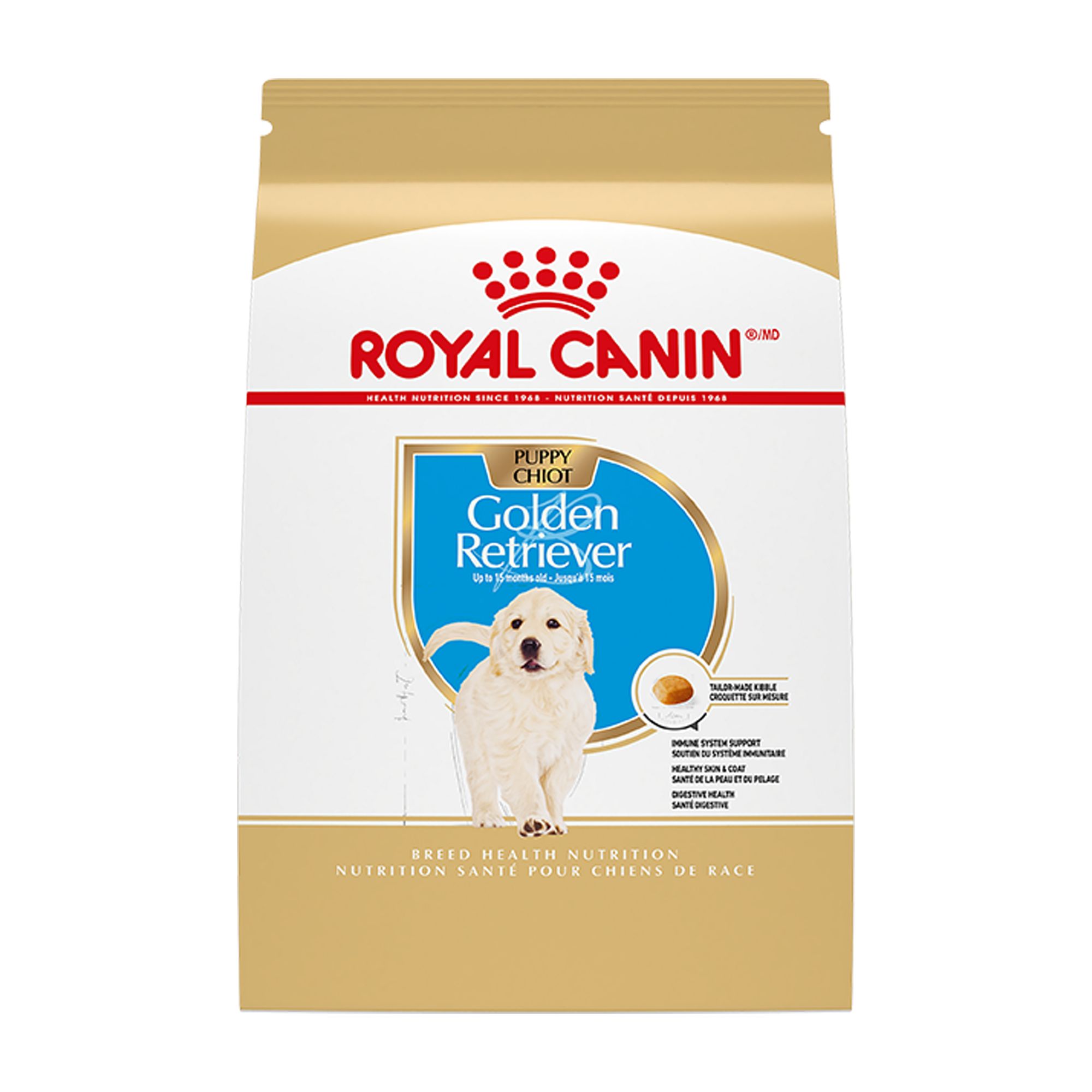Royal Canin Breed Health Nutrition Golden Retriever Puppy Dog Dry Food, Size: 2.5 lb, Flavor: Chicken | PetSmart Brown