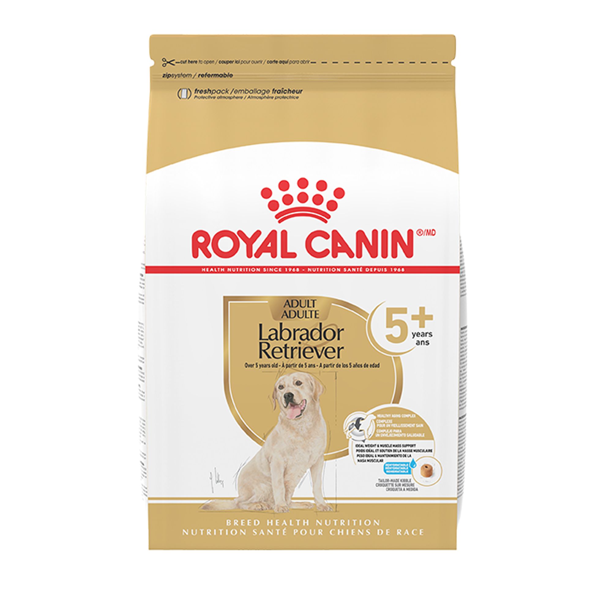 Royal Canin Breed Health Nutrition Labrador Retriever Senior 5+ Dry Dog Food, Size: 28 lb, Flavor: Chicken | PetSmart Green