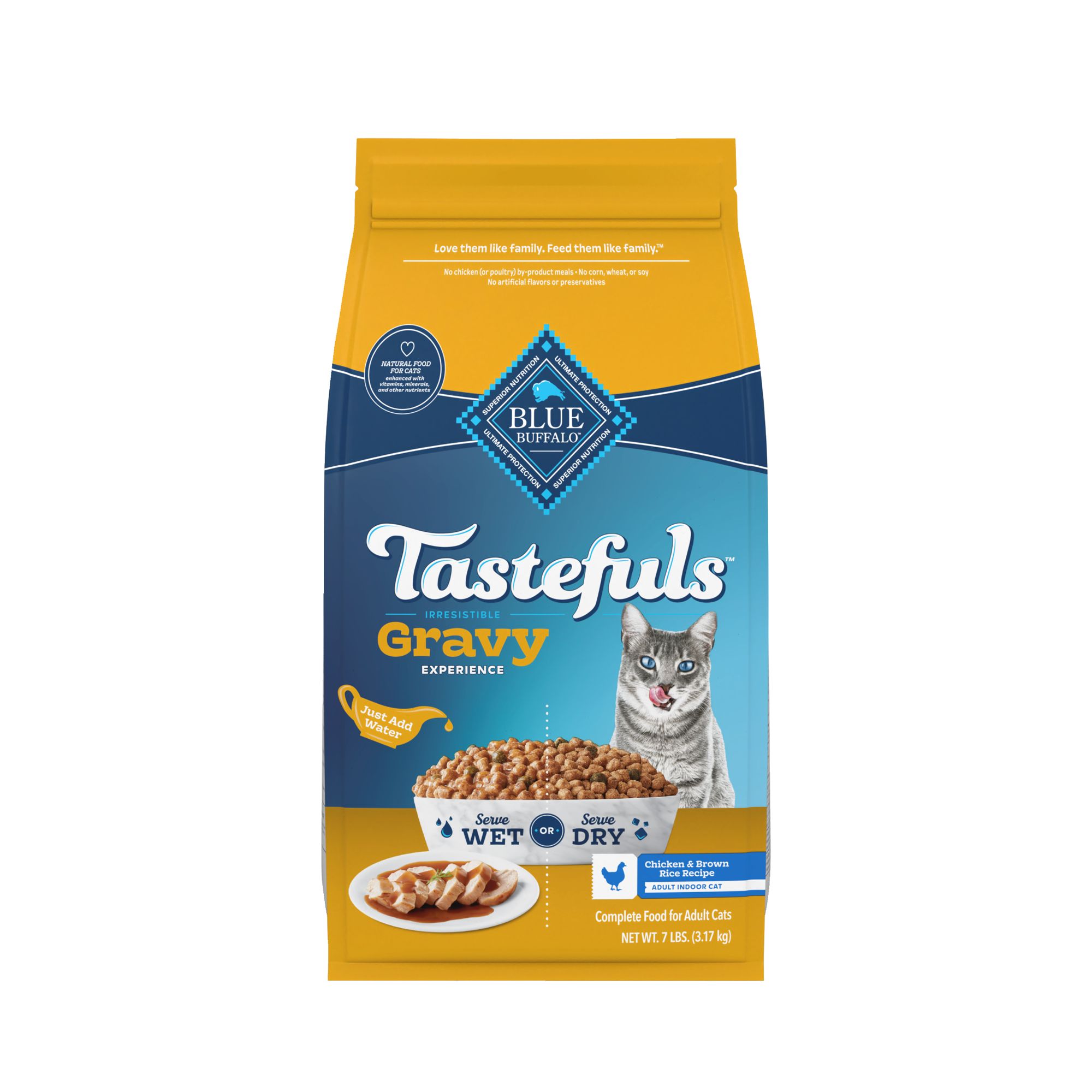 Blue Buffalo Tastefuls Adult Cat Dry Food - Gravy Experience, Chicken and Brown Rice, Size: 7 lb | PetSmart