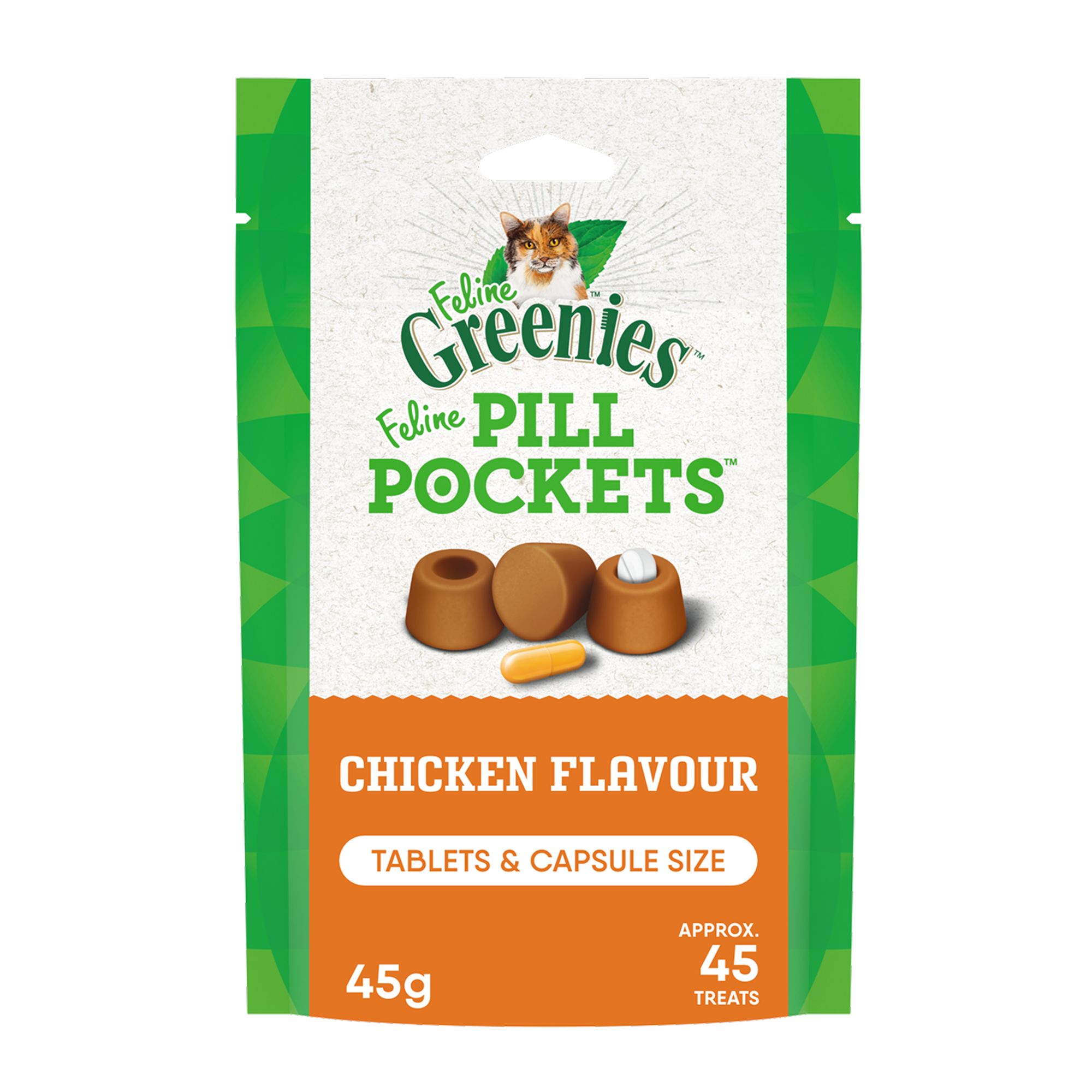 Greenies Feline Pill Pockets Cat Treats - Chicken (45 Count)