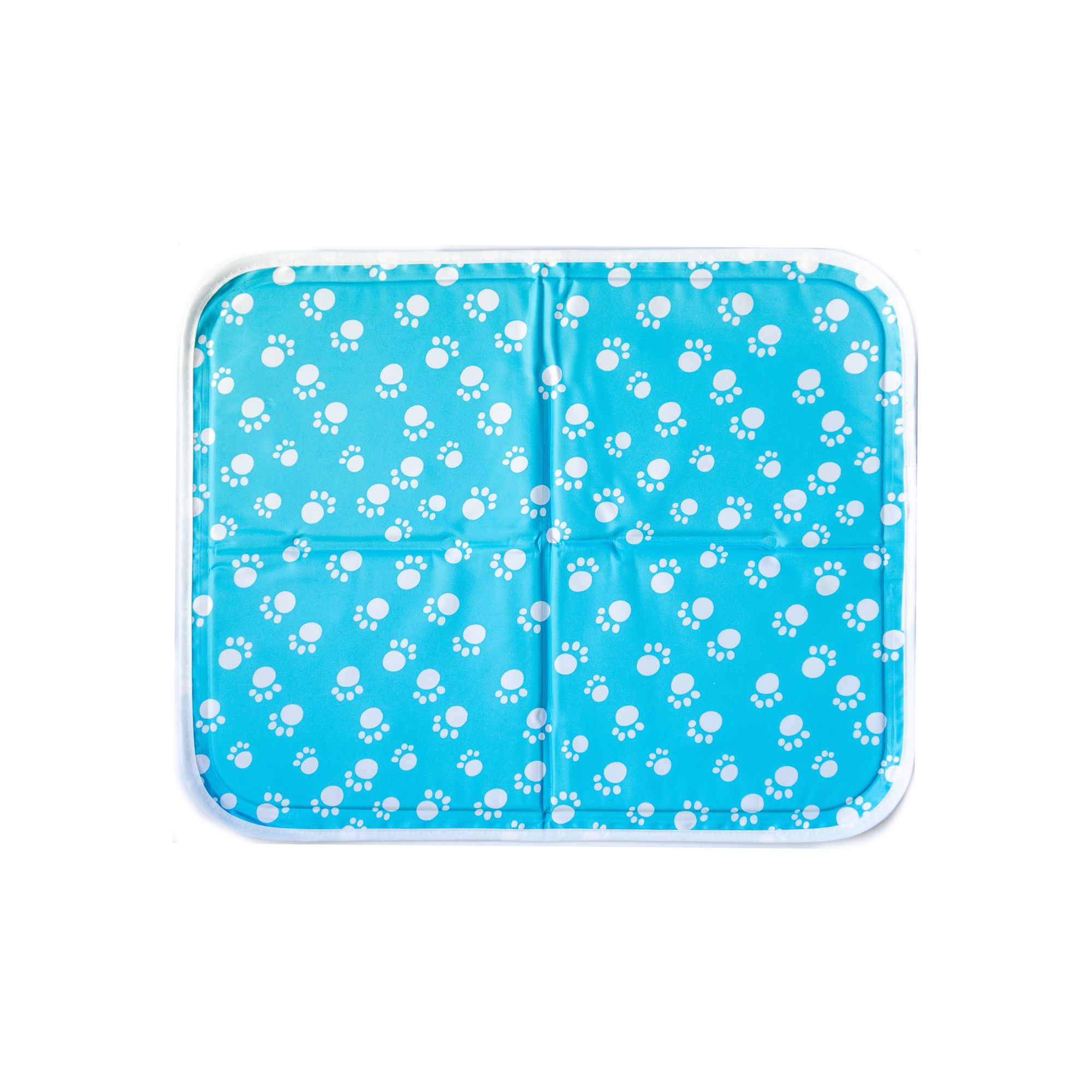 Green Pet Shop Self-Cooling Gel Dog Mat - Paw Print Pattern (15.7"L x 19.7"W)