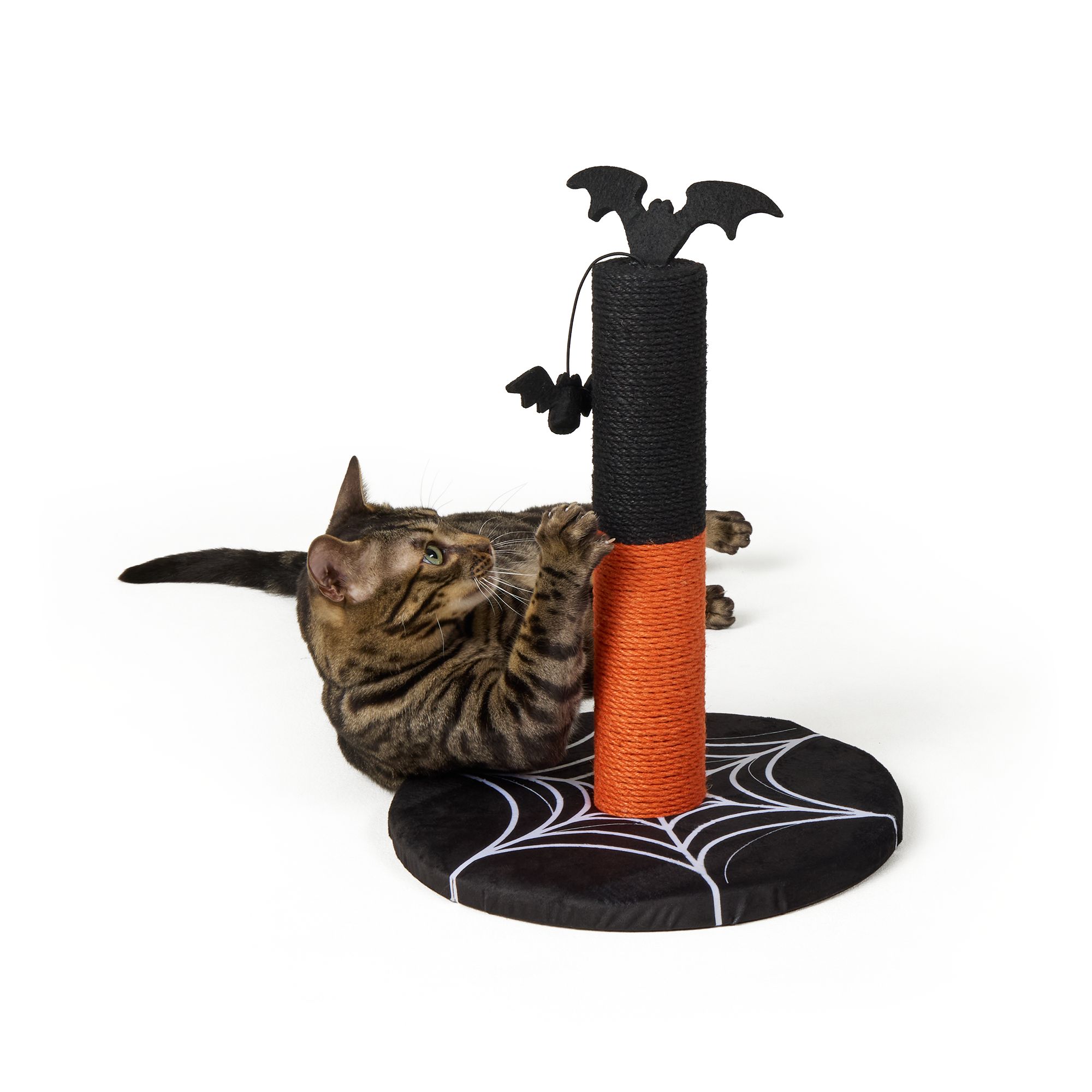 Thrills & Chills® Bat Cat Scratching Post, Dangling Toy Included, 13.3 IN L X 13.3 IN W X 17.7 IN H