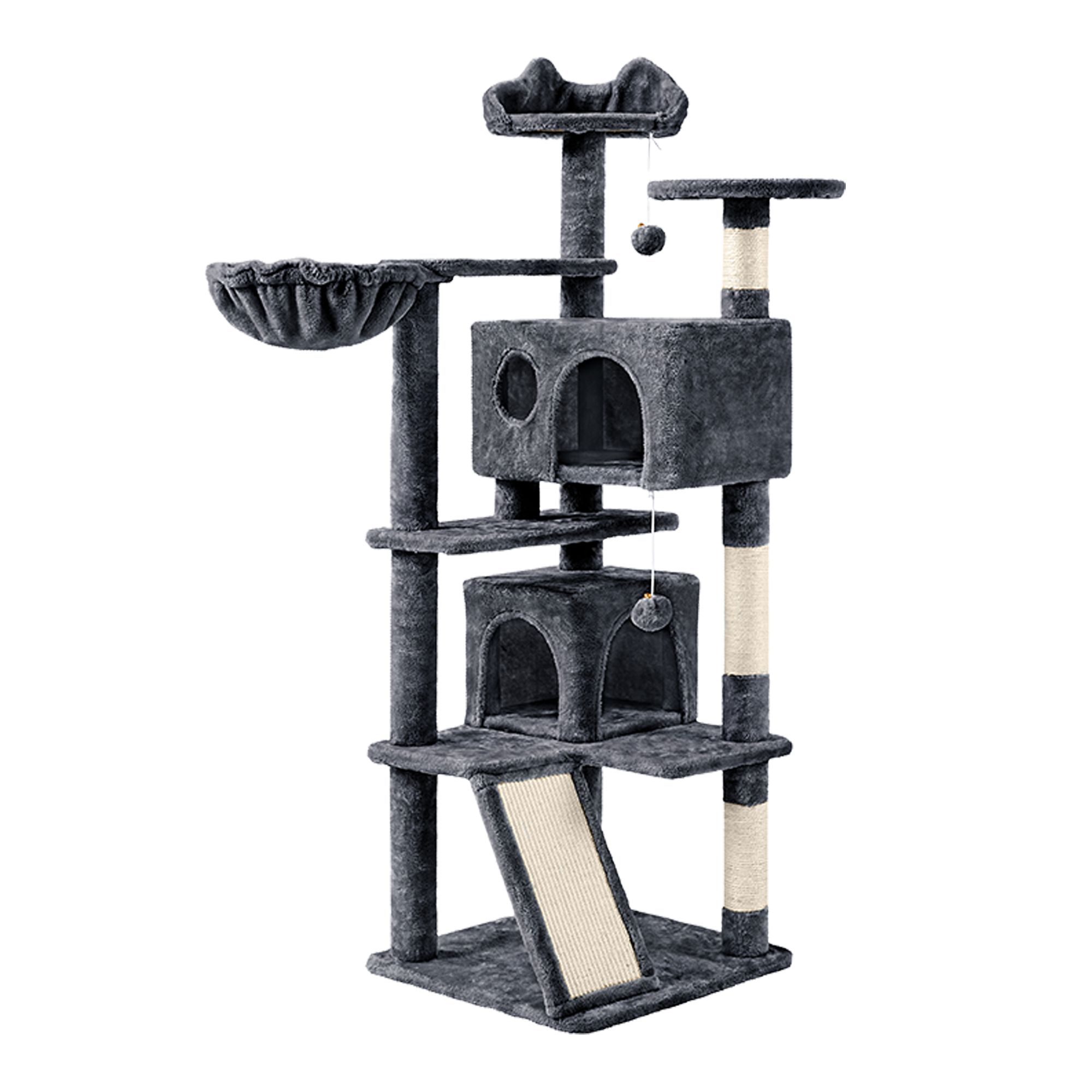 Yaheetech Cat Tree, Dark Gray in Grey, Size: 57.5"H | PetSmart