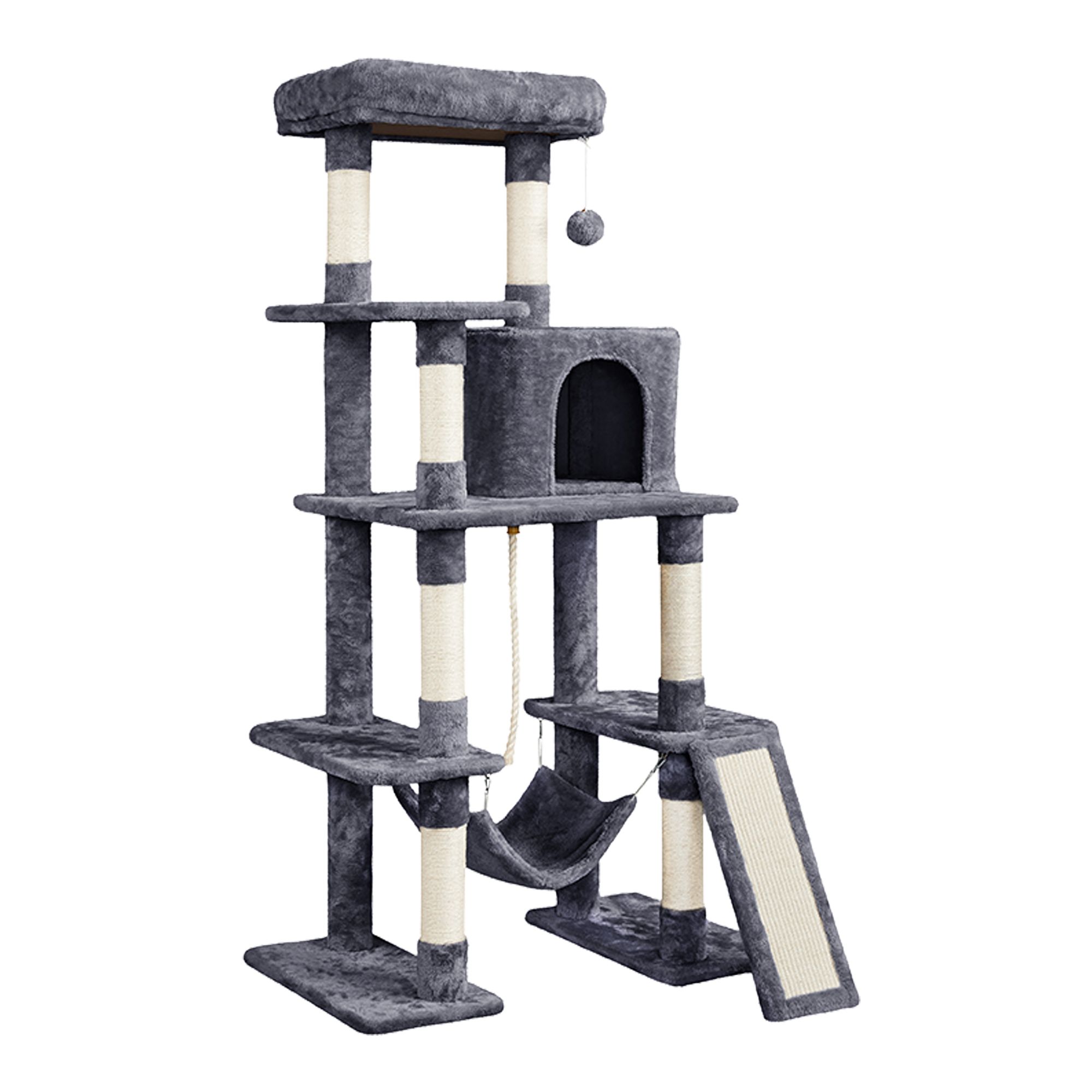 Yaheetech Cat Tree, Dark Gray in Grey, Size: 54"H | PetSmart