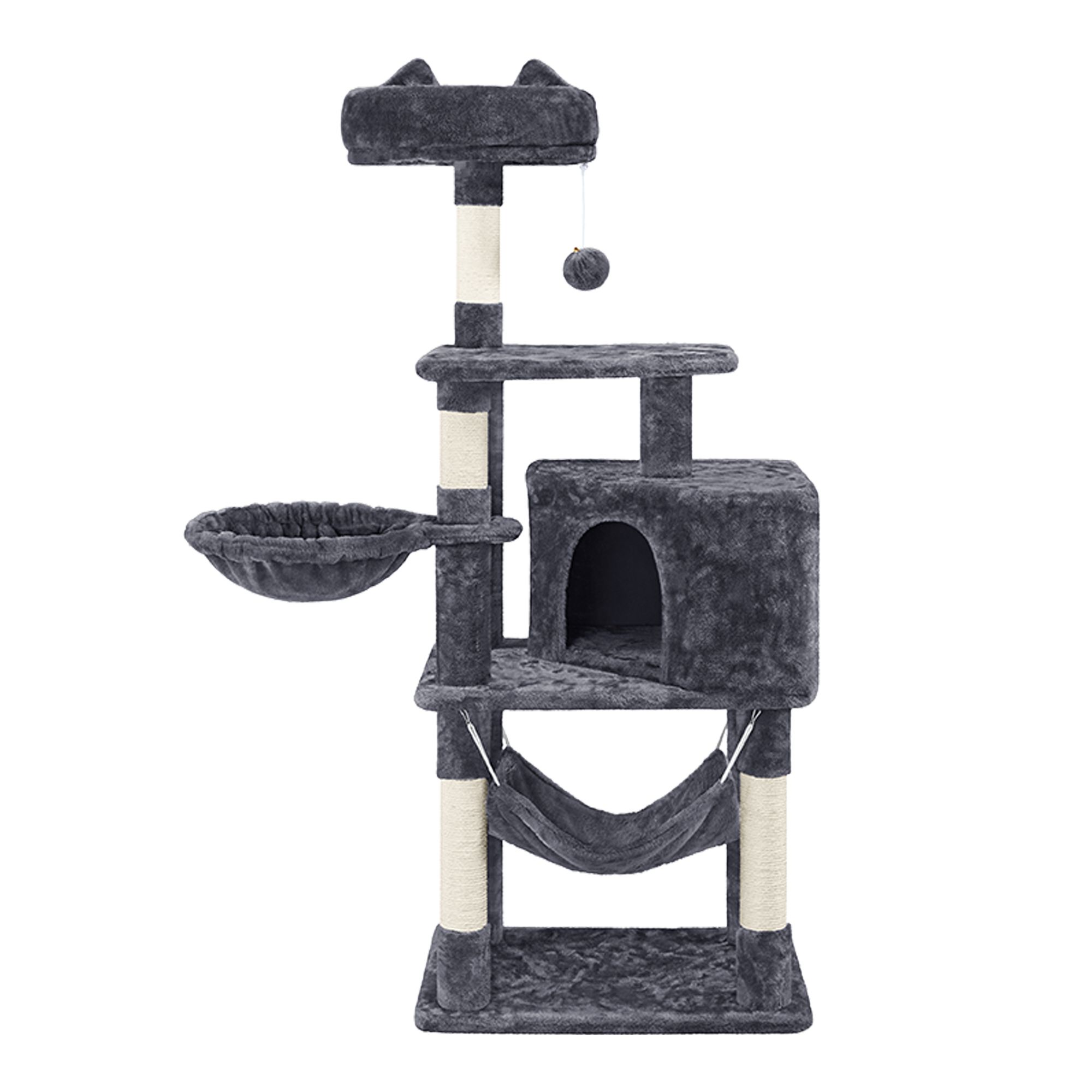 Yaheetech Cat Tree, Dark Gray in Grey, Size: 55"H | PetSmart