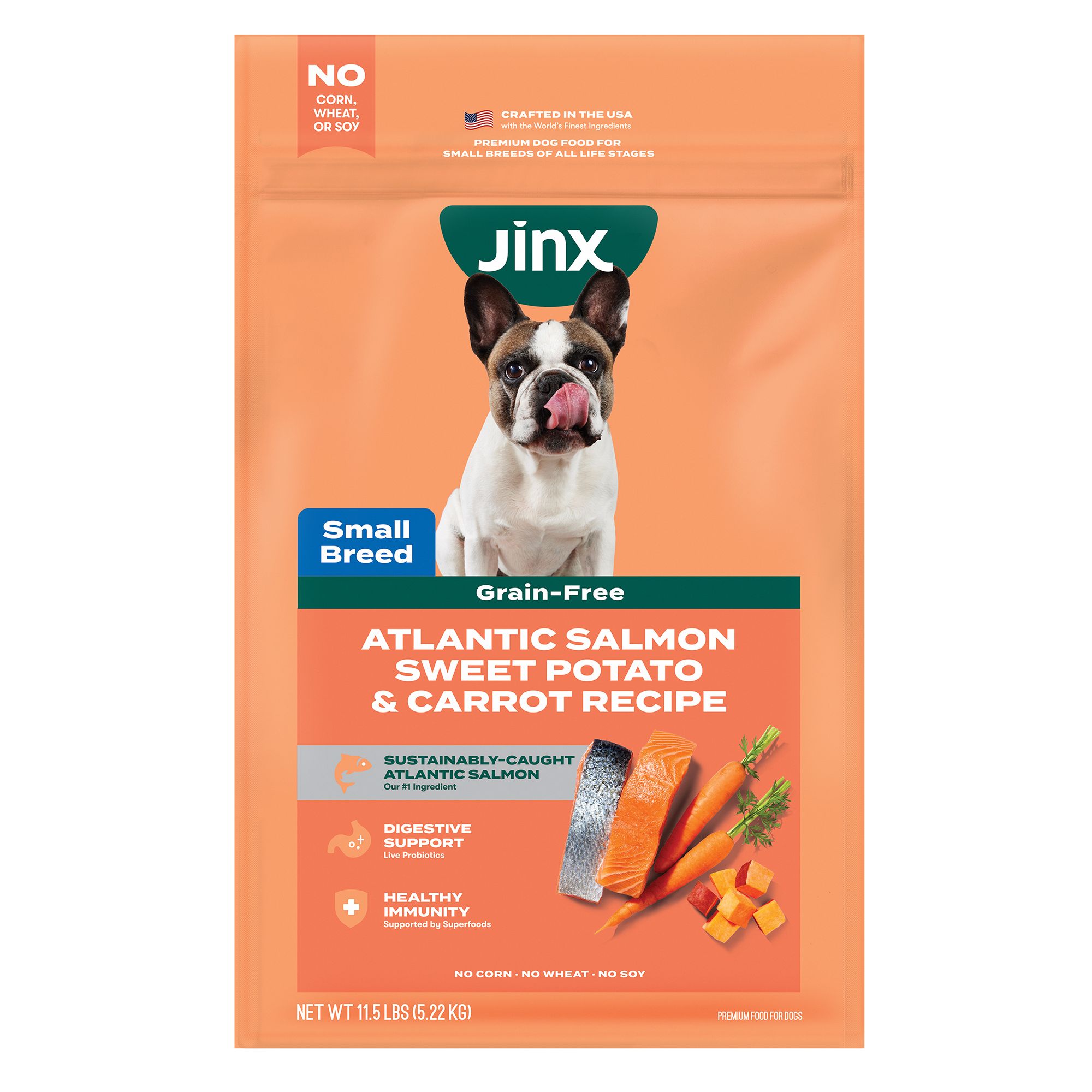 Jinx Small Breed All Life Stage Dry Dog Food - Salmon, Sweet Potato And Carrots, Adult, Size: 11.5 lb | PetSmart