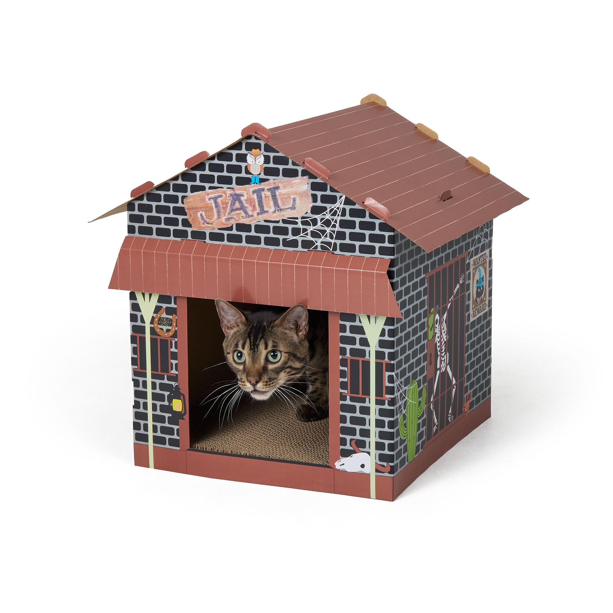 Thrills & Chills® Jail Cat Scratch Hut 19.3 IN L X 19.1 IN W