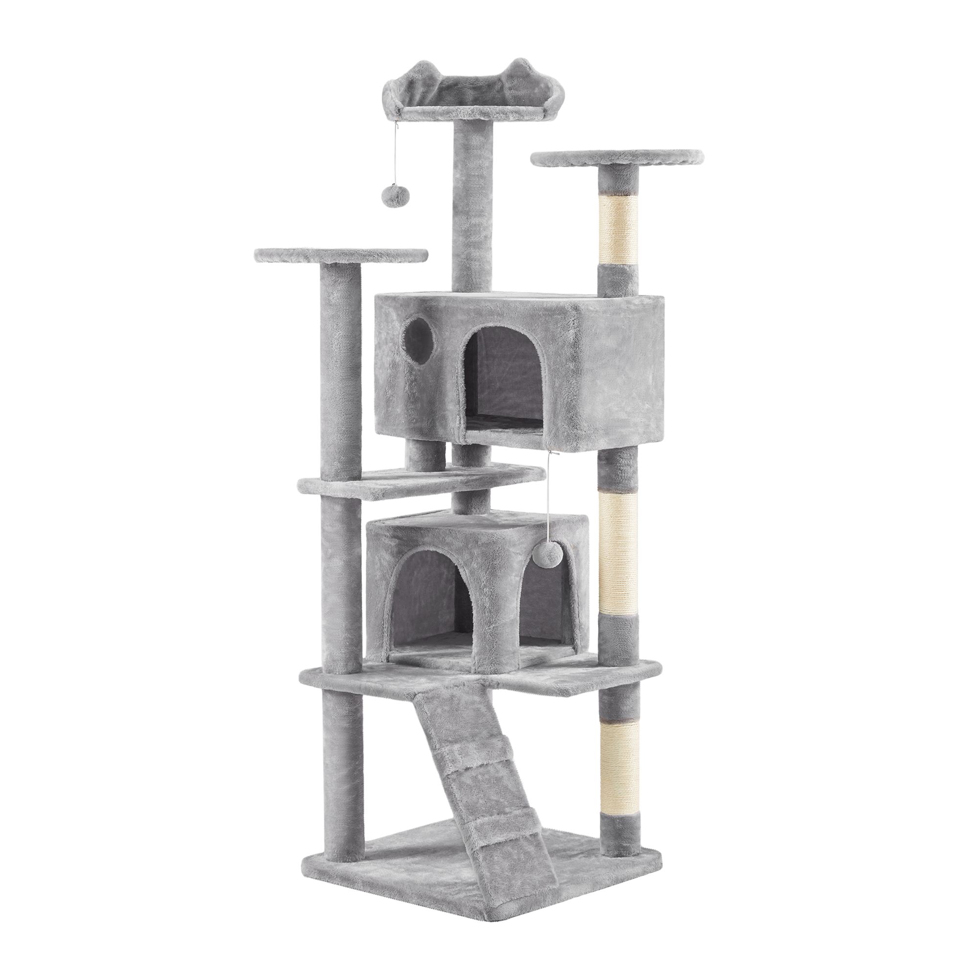 Yaheetech Cat Multilevel Indoor Tree Tower - 70 in Light Grey | PetSmart
