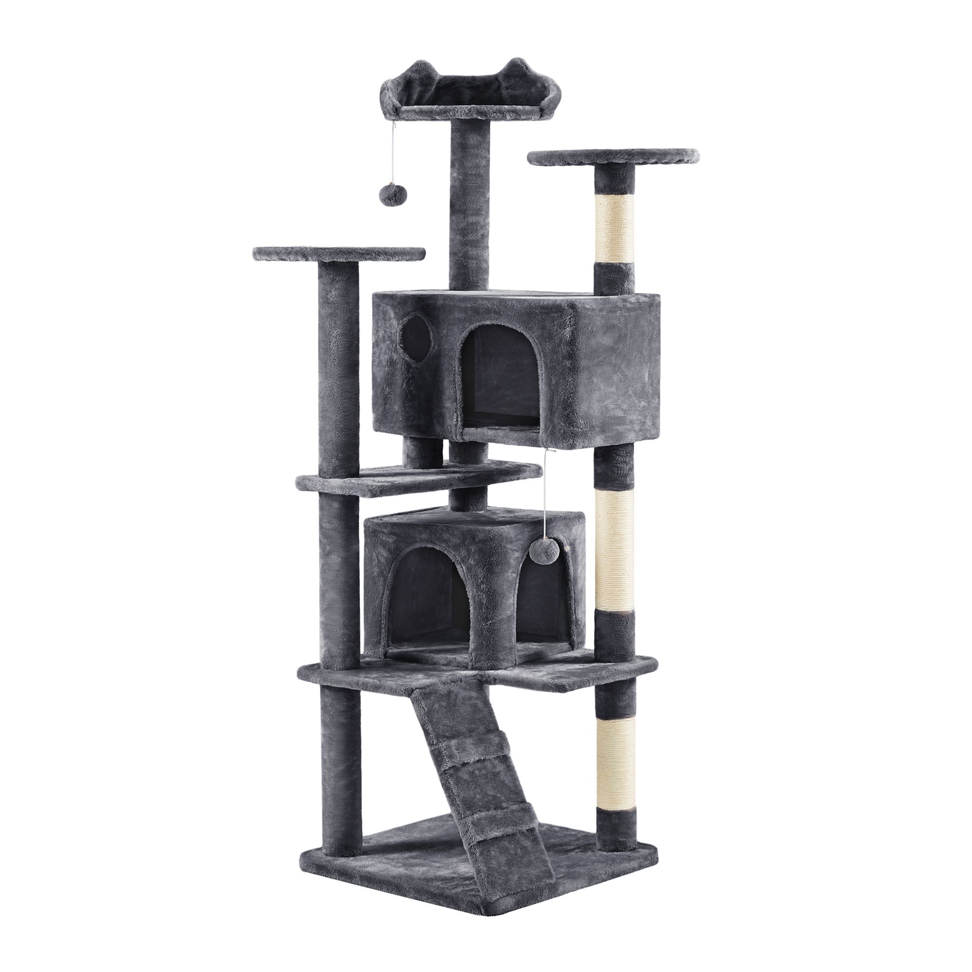 Yaheetech Cat Multilevel Indoor Tree Tower - 70 in Dark Grey | PetSmart