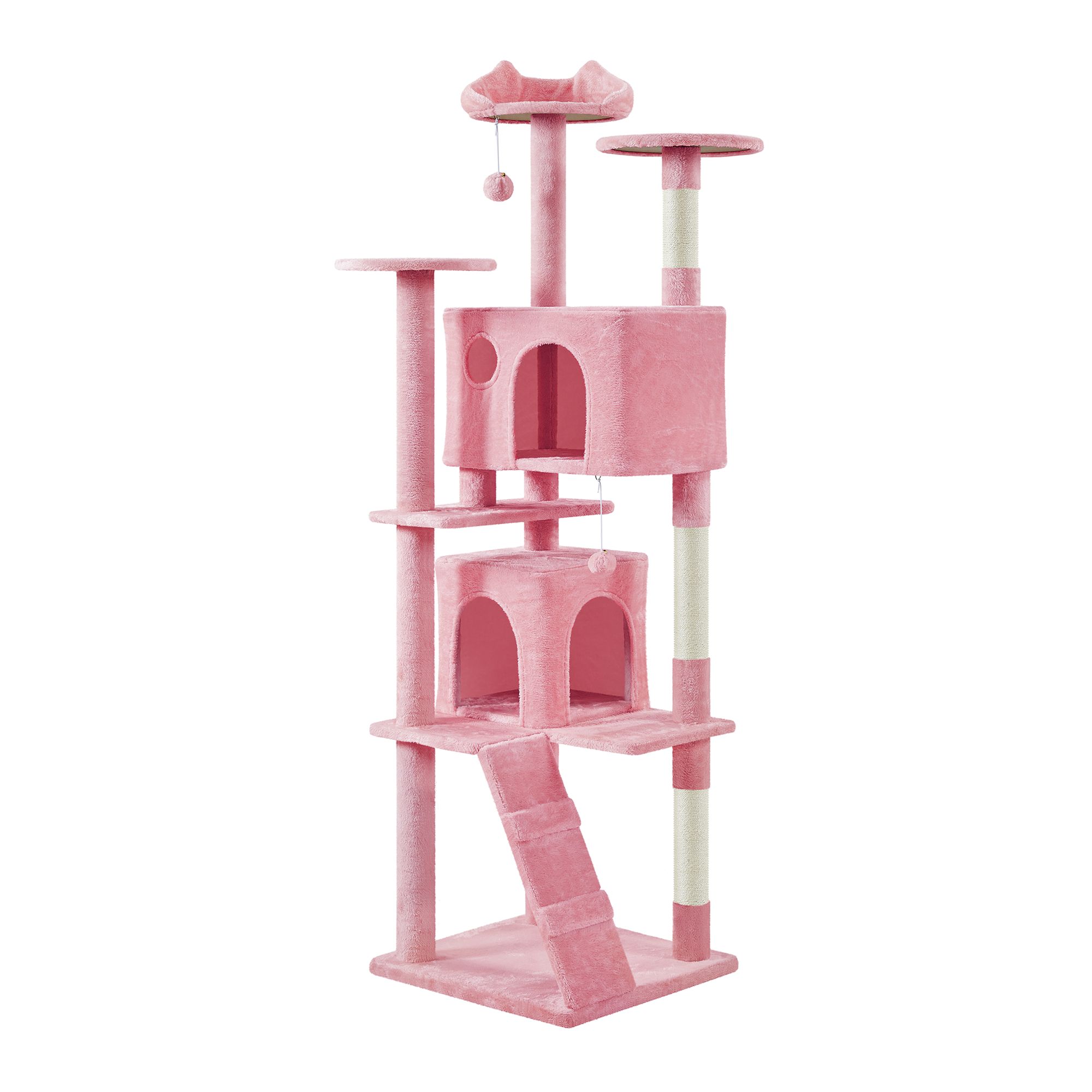 Yaheetech Cat Tree Condo with Stracthing Pads - 80 in Pink | PetSmart