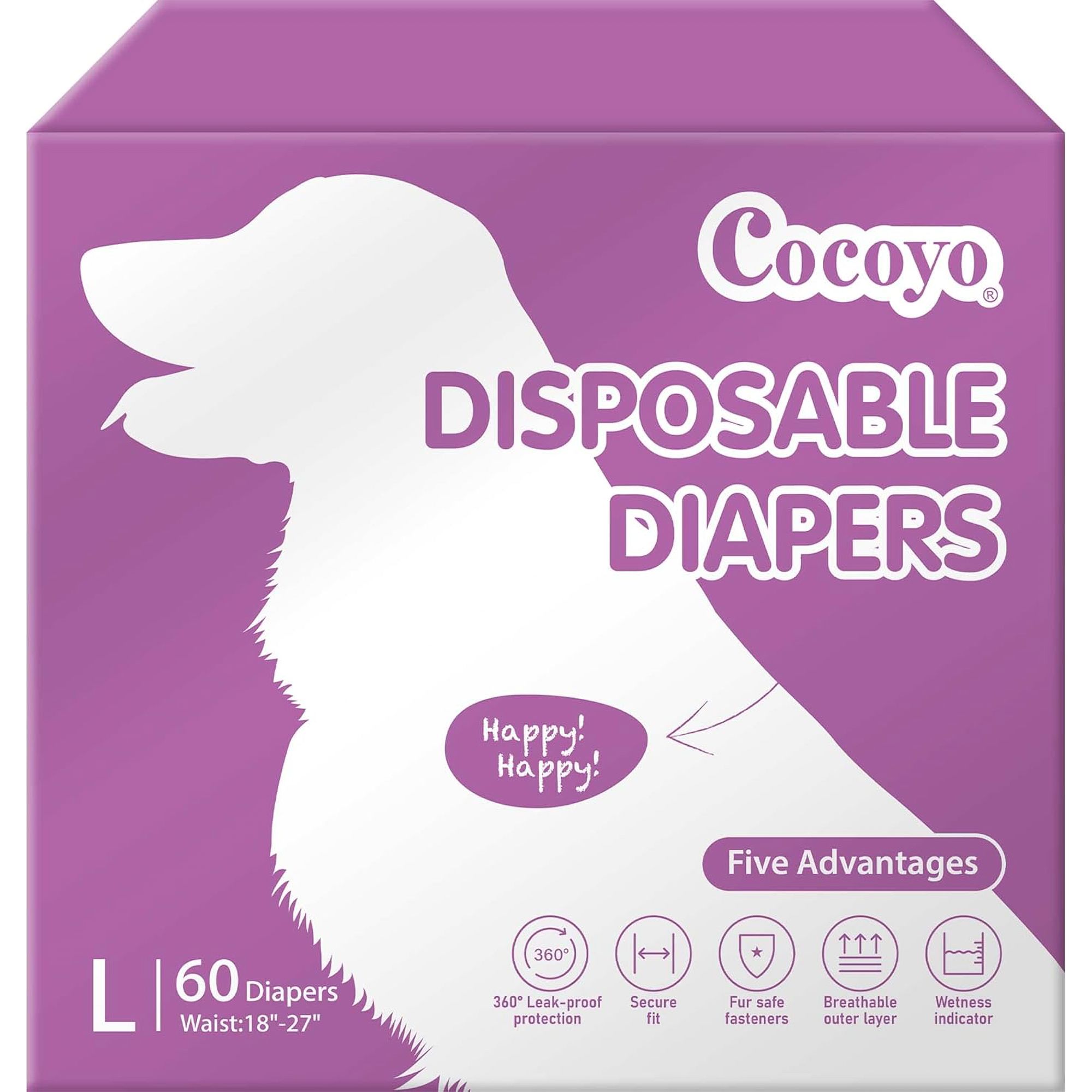 Cocoyo Disposable Female Dog Diapers W/ Leak-Proof Protection And Wellness Indicator- 60 Count | PetSmart