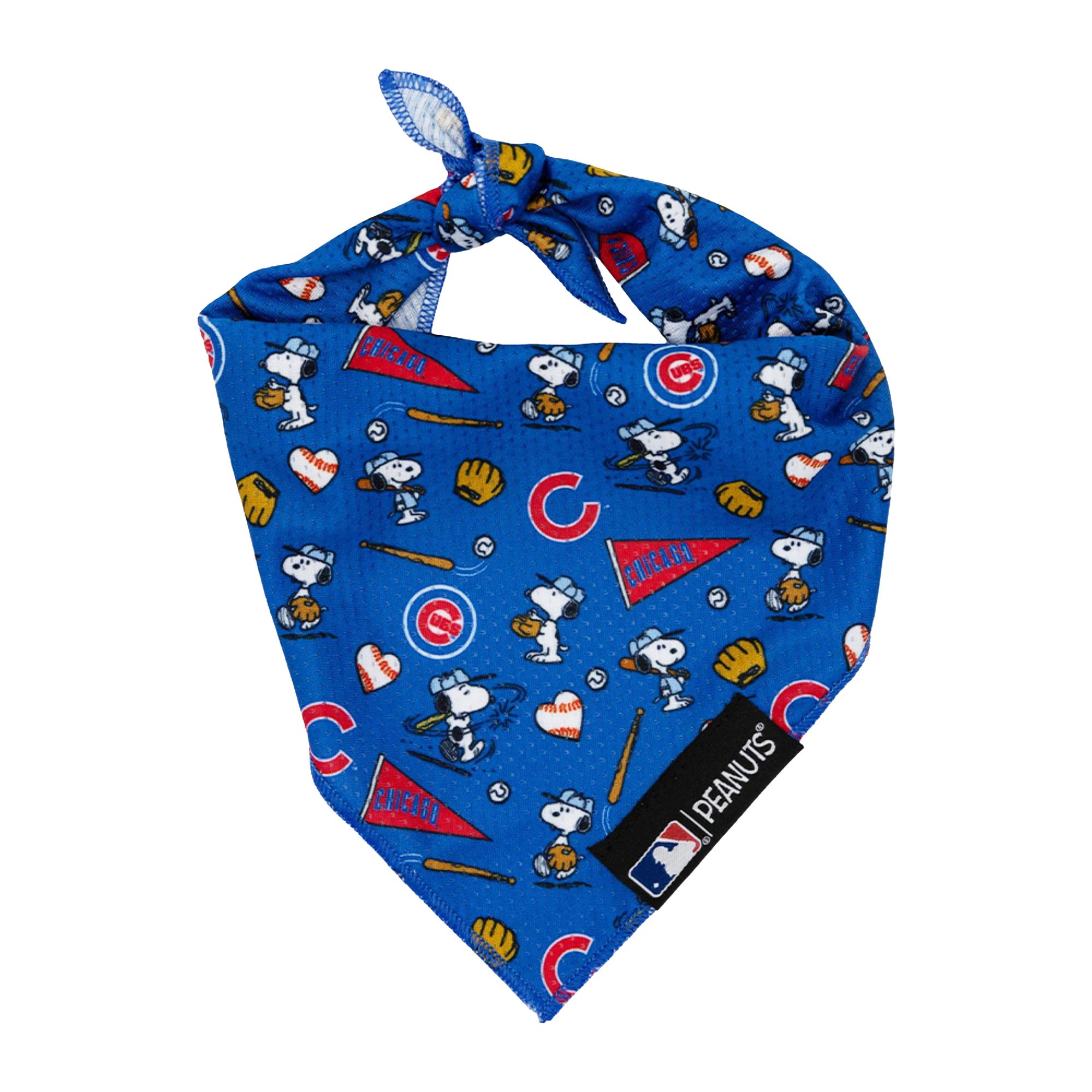 Sassy Woof Mlb; X Peanuts; Chicago Cubs Dog Bandana, Size: Medium | PetSmart